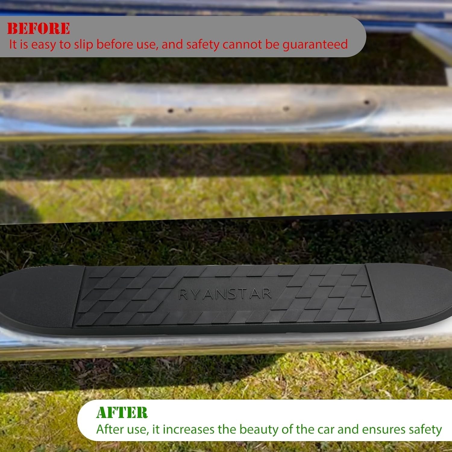 All-Weather 4-Pack Non-Slip Step Bar Tread Pads – Heavy-Duty for Vehicle Safety