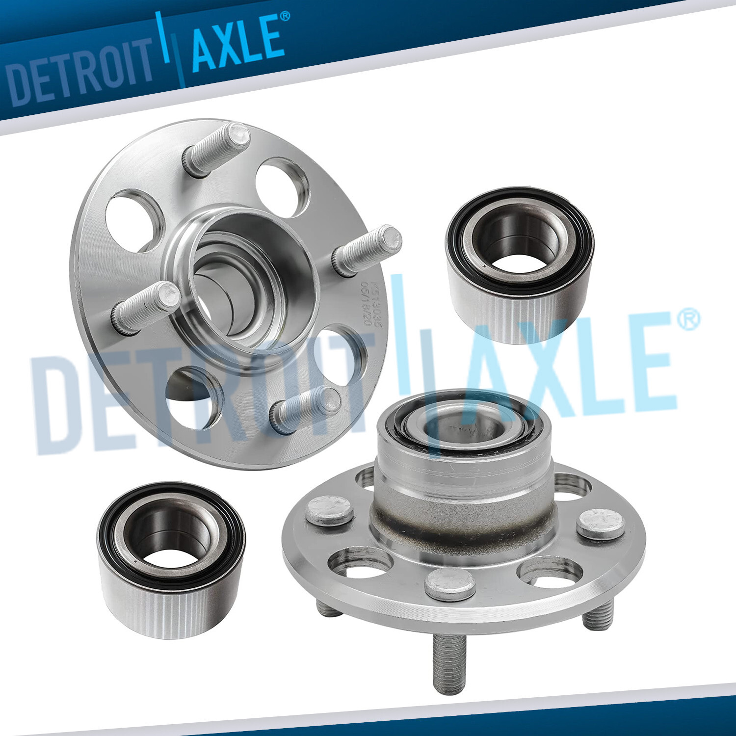 Front Wheel Bearings Rear Hubs for 1992-2000 Honda Civic Civic Del Sol Non-ABS