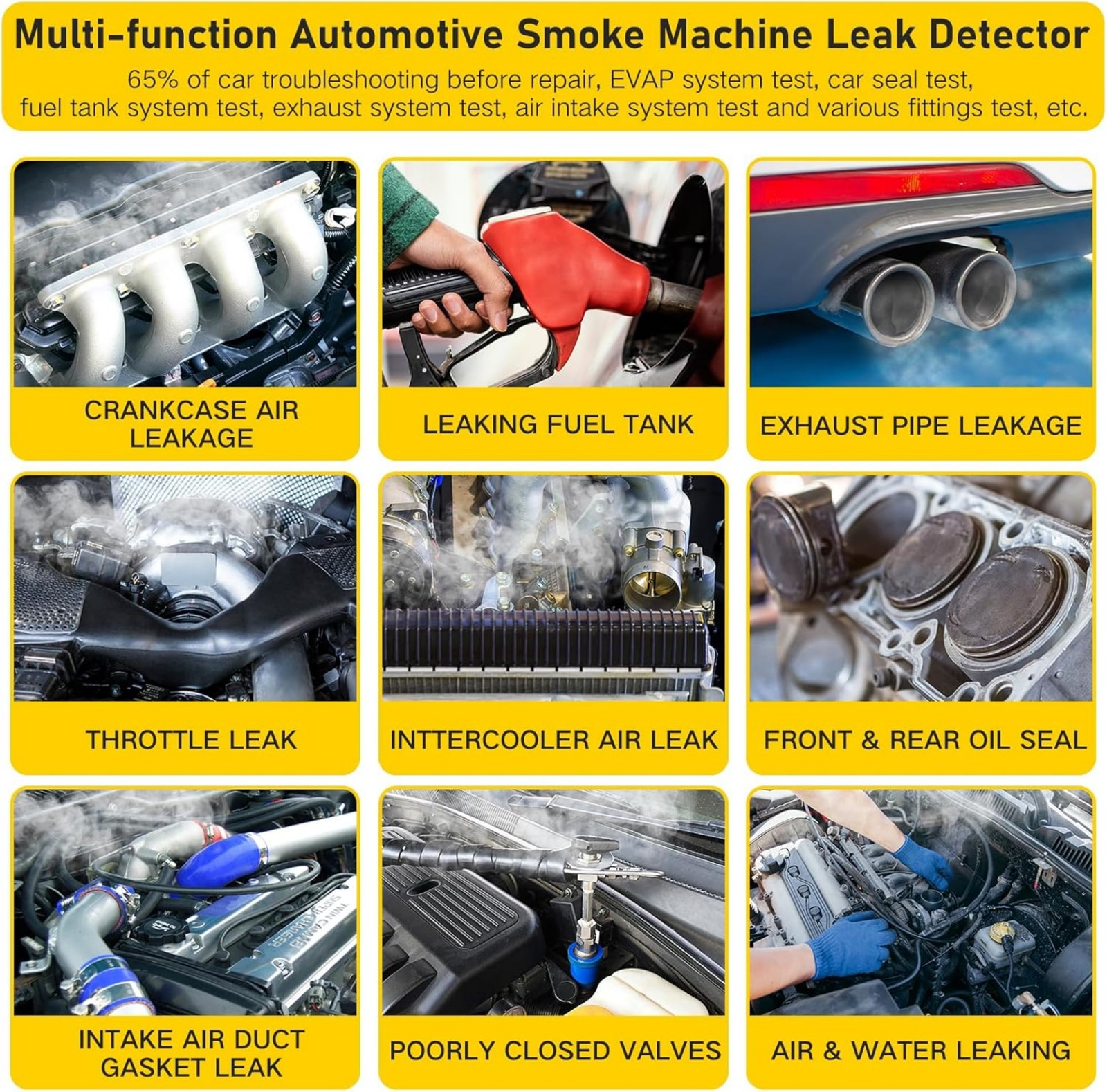 Universal Smoke Leak Detection Tool For Car ATV Snowmobile Light Truck Speedboat