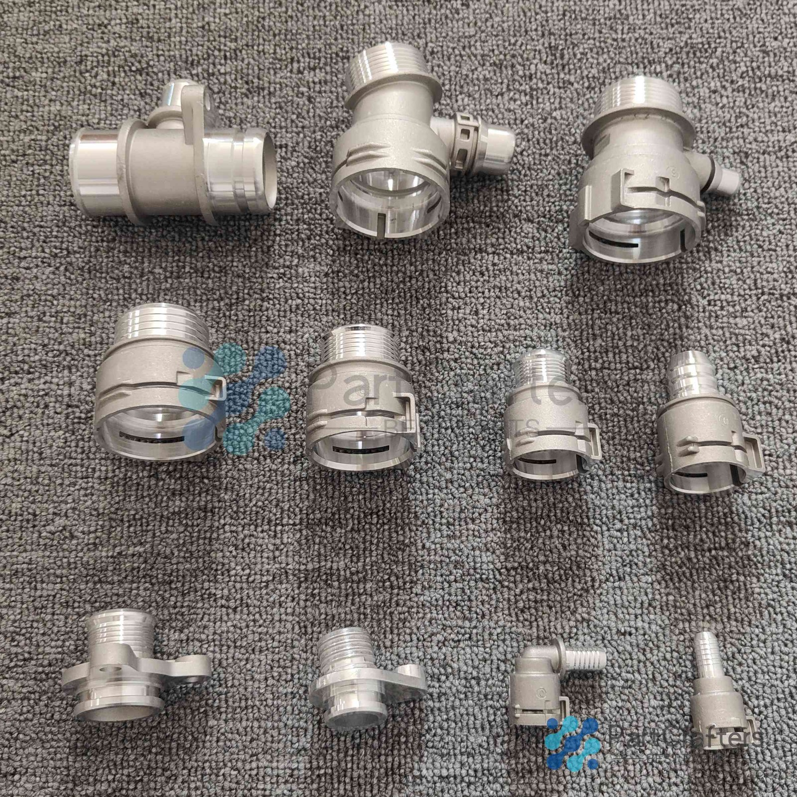 Aluminum Coolant Water Radiator Hose Connectors Fits BMW B48 Engine (11pcs)