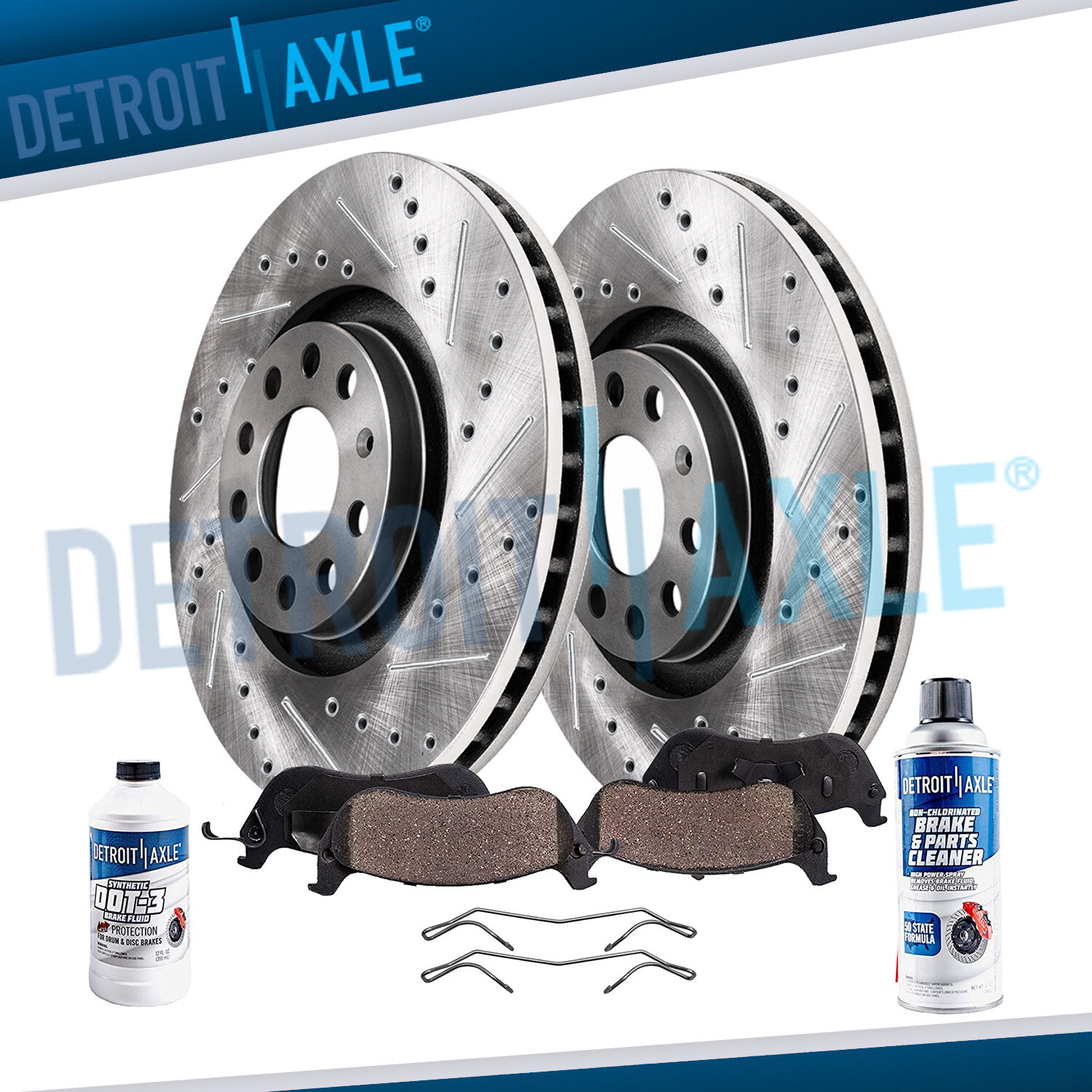 Front Drilled Brake Rotors Ceramic Pads for VW GTI Jetta EOS CC Audi A3 Quatto