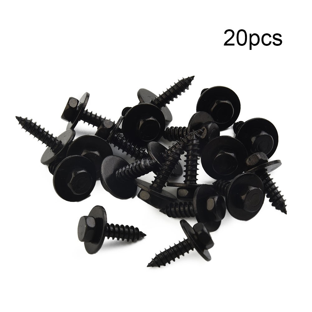 Car Auto Self-Tapping Screws Hex Washer Head 4.8×19mm✅Black Unique