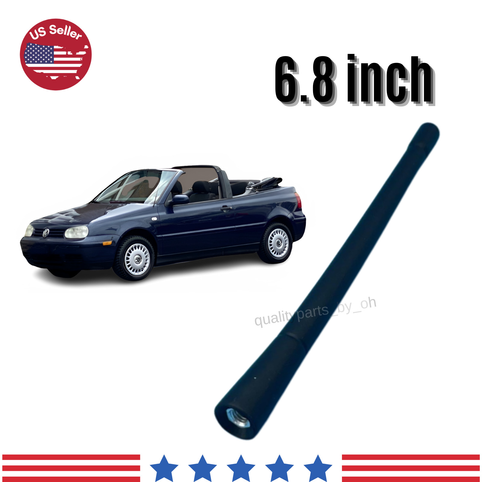 6.8 Inch Replacement Black Radio Antenna For Volkswagen Golf Cabrio 1996-2006