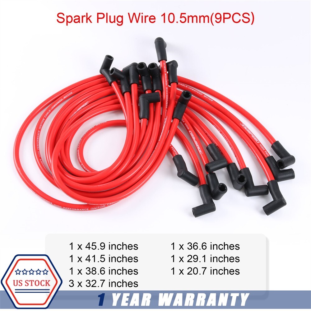 Electronic Ignition HEI Spark Plug Wire Set 10.5MM Fit Chevy SBC BBC 383 454 350