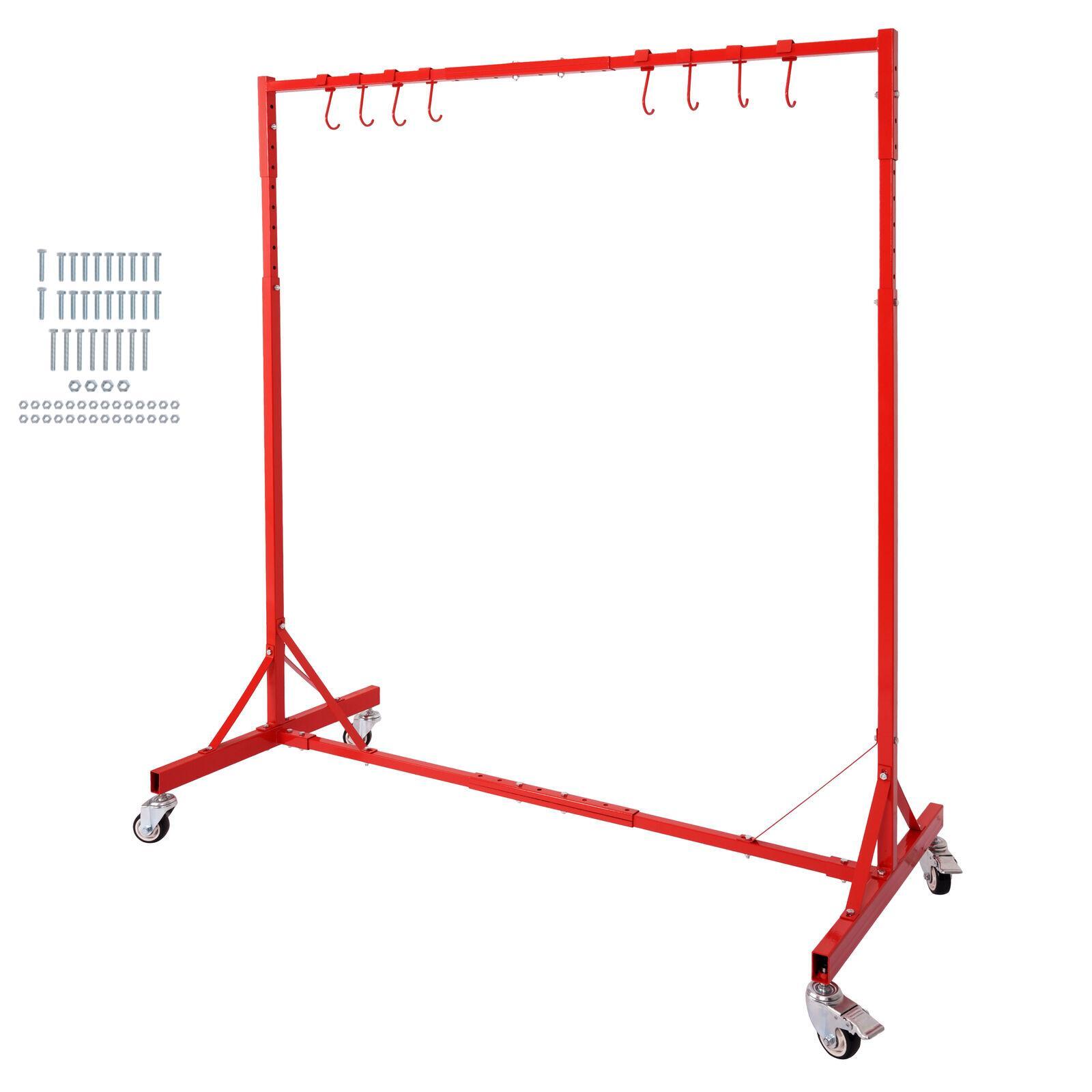 Auto Body Shop Automotive Spray Painting Rack Stand Booth Hood Parts 8 Hooks Red