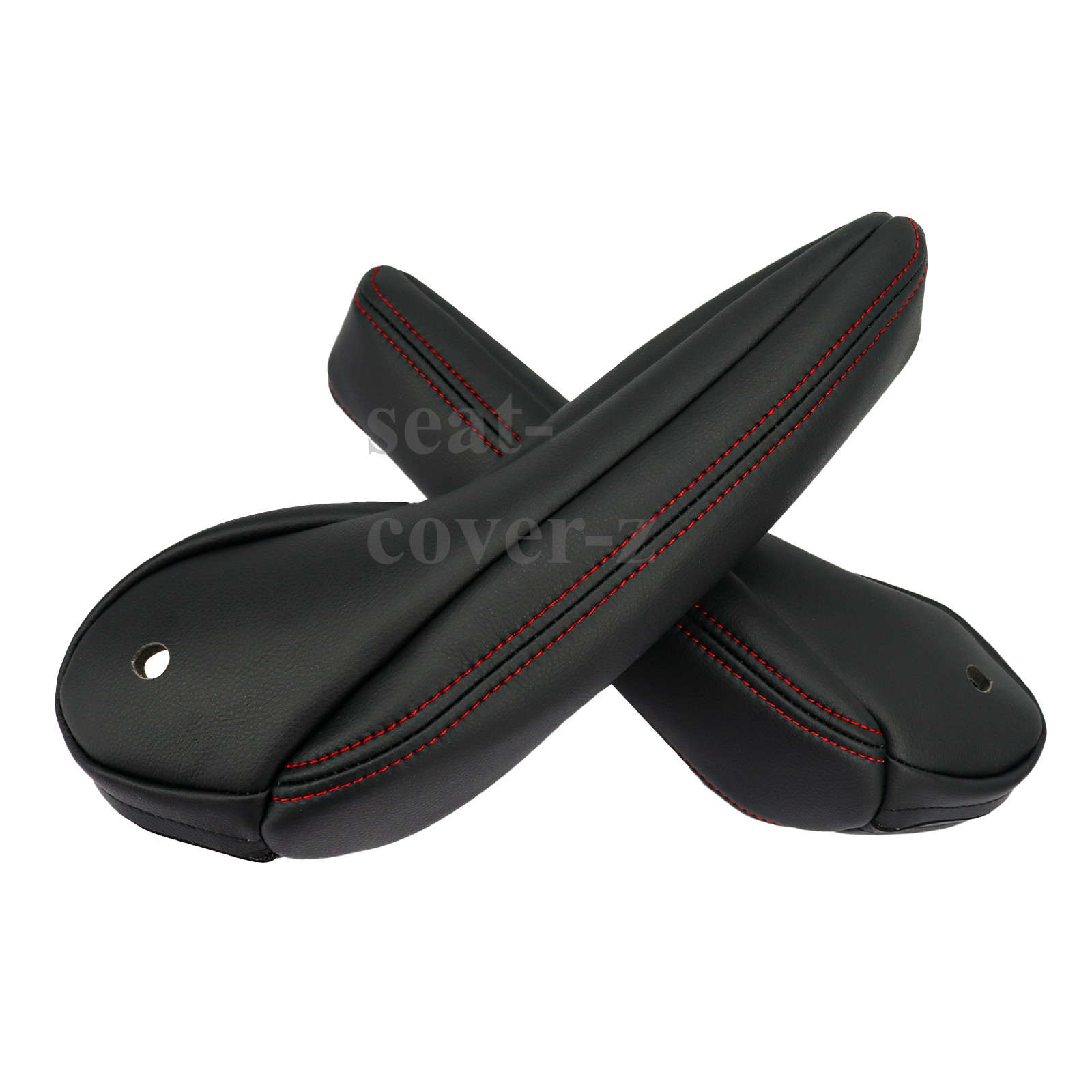 Armrest Leather Black Cover For 2008-2020 Dodge Grand Caravan Seat RED seam