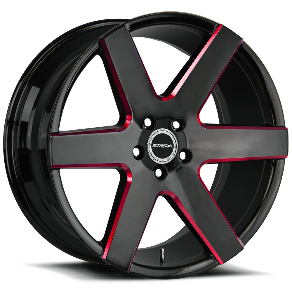 Strada S60 Coda 20×8.5 5×112 +35mm Black/Red Wheel Rim 20″ Inch