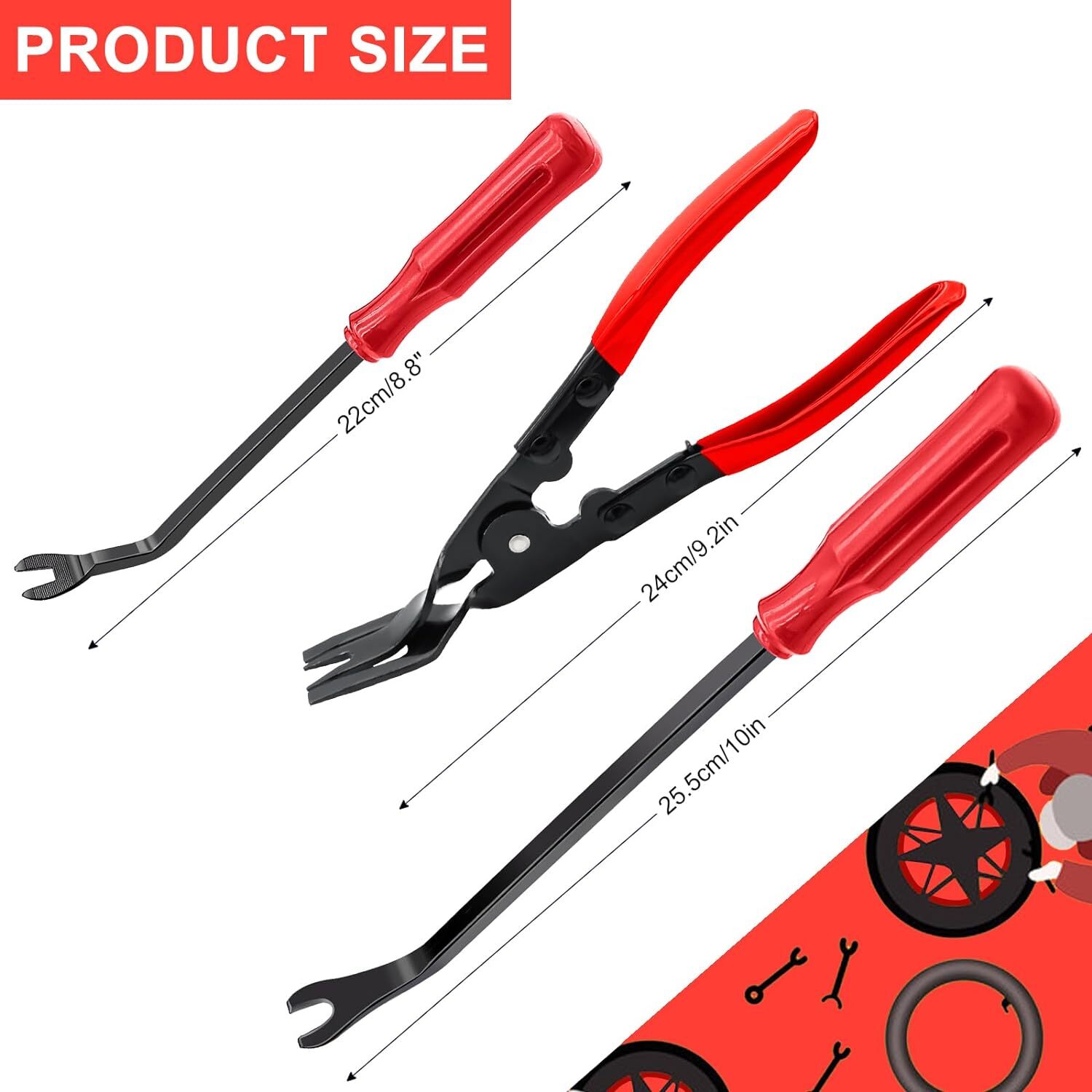 3Pcs Auto Clip Pliers Set Fastener Remover Car Trim Rivet Removal Pry Tool US
