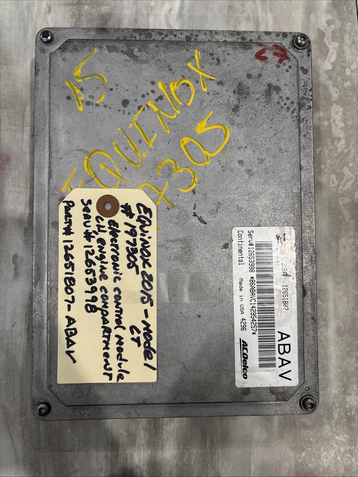 2013-19 Equinox Terrain CTS ECM Engine Computer Module ECU PCM 12651807 ABAV