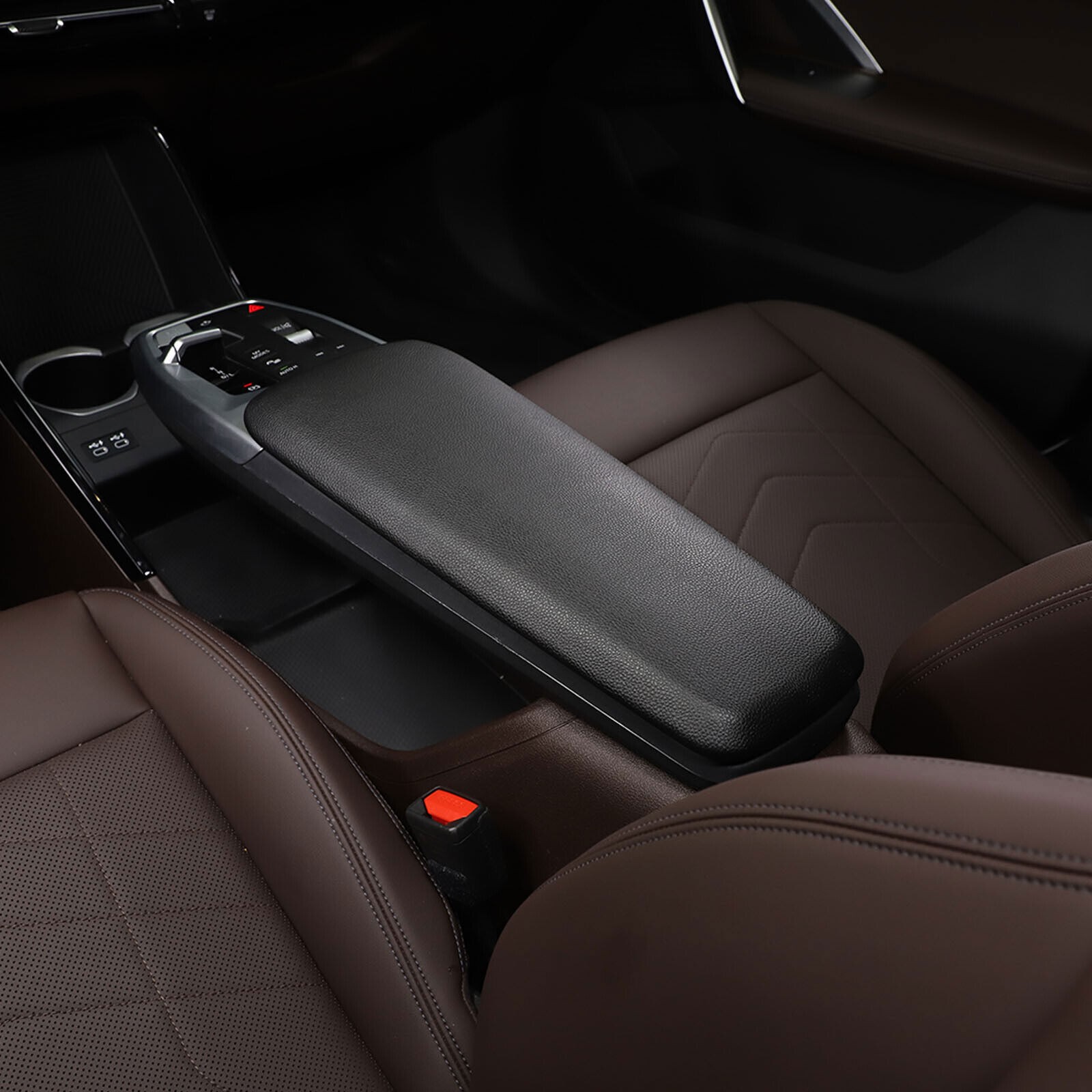 ABS & PU Leather Center Console Armrest Box Panel Cover For 2023-2024 BMW X1