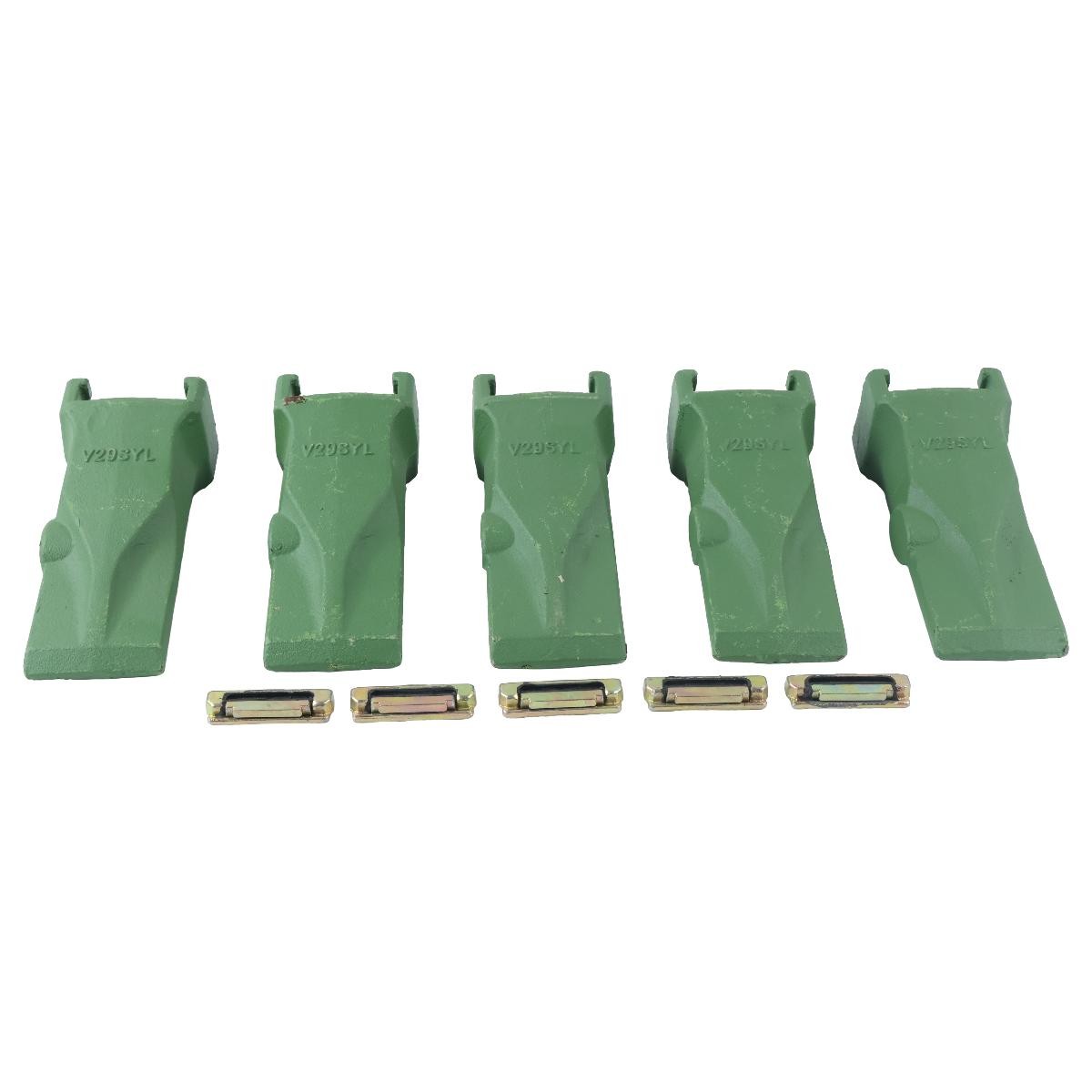 5 Pieces Bucket Digging Teeth V29SYL with Flex Pin V29PN for Excavator