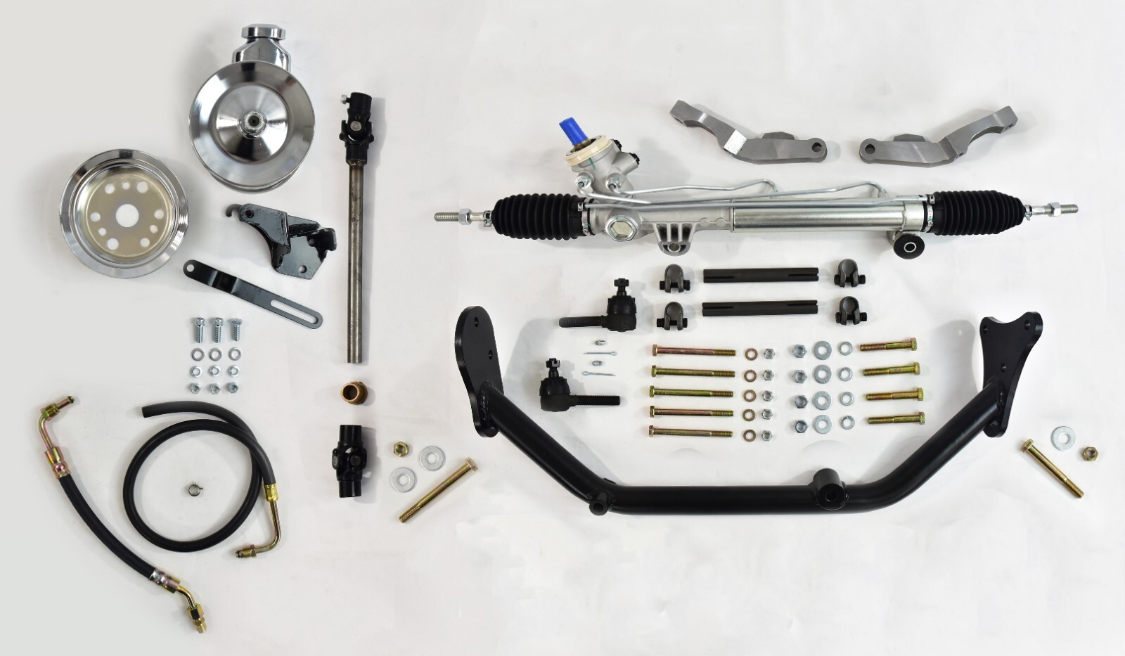 1955 1956 1957 Chevrolet rack and pinion changeover chrome pump front mount