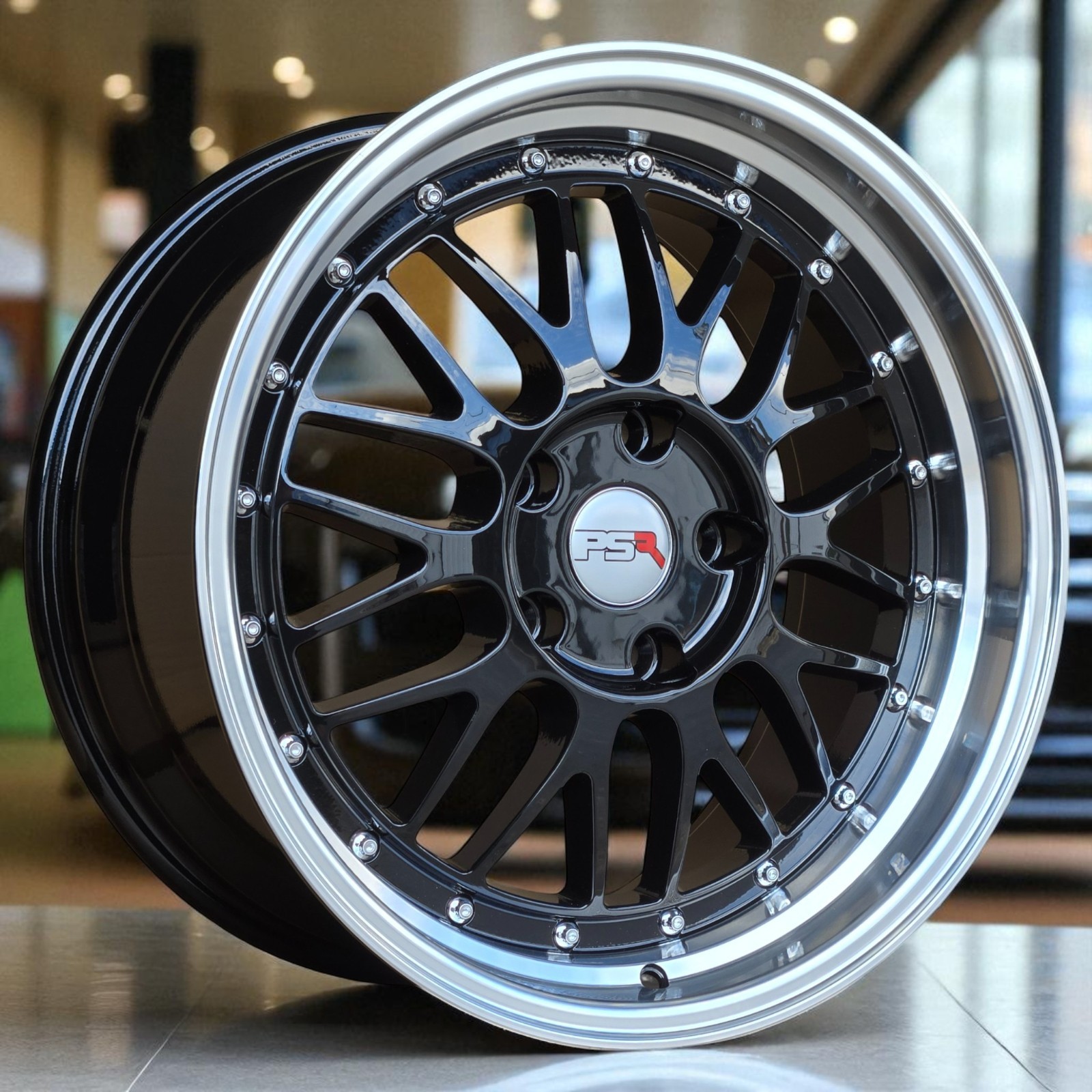 18″ Gloss Black PSR wheels 18×8 18×9 +35mm 5×120 staggered LM style 1025 BMW