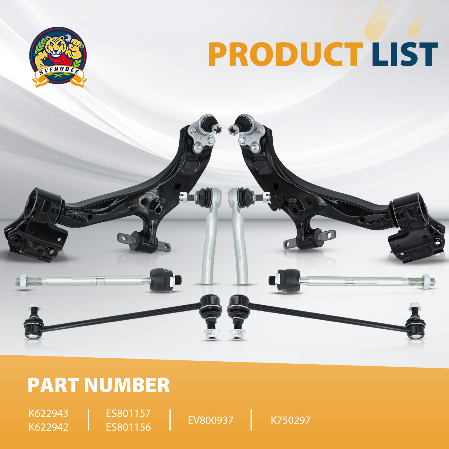8pcs Control Arm Ball Joint Sway Bar Link Tie Rod Ends for 2015 2016 Honda CR-V
