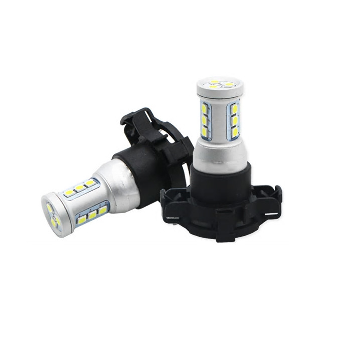 Pair PY24W 5200s For Audi BMW Benz Land Rover Front Turn Signal Lights LED White
