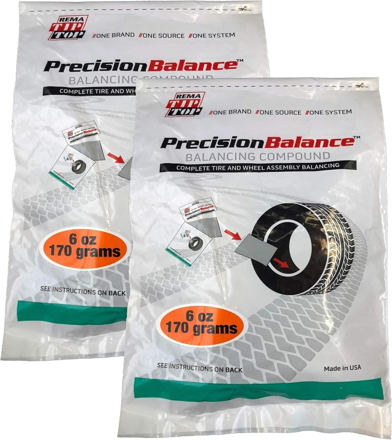 2 REMA PrecisionBalance 6 oz Tire Balance Beads Kits (12 ounces) Drop in Bags