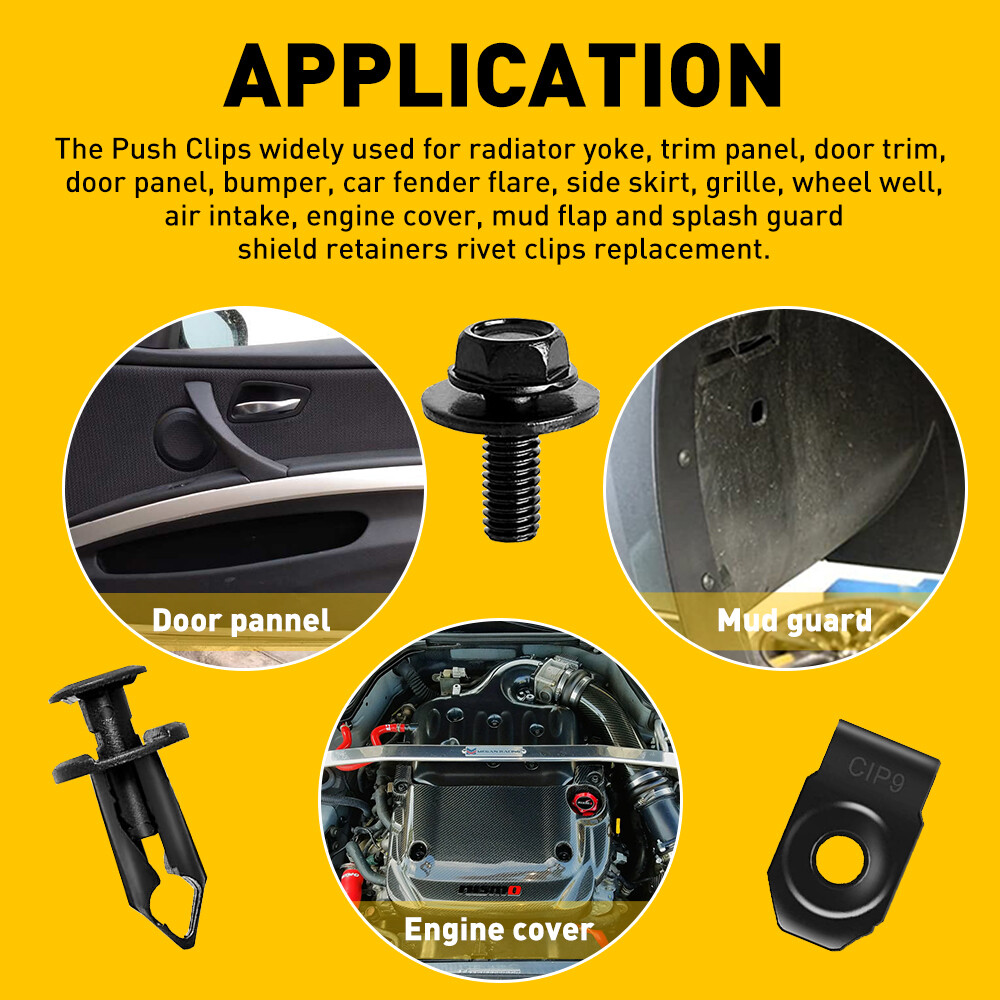 Engine Splash Shield Guard Bumper Hardware Kit Body Bolt Screw Clip Rivet U-nut