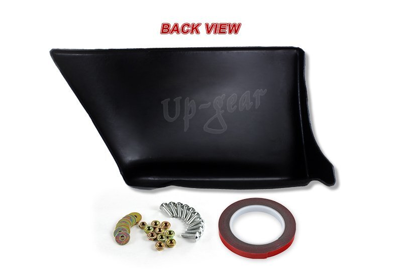 For 08-15 Mitsubishi Lancer Evolution Black Rear Bumper Lip Aprons PU 2PCS
