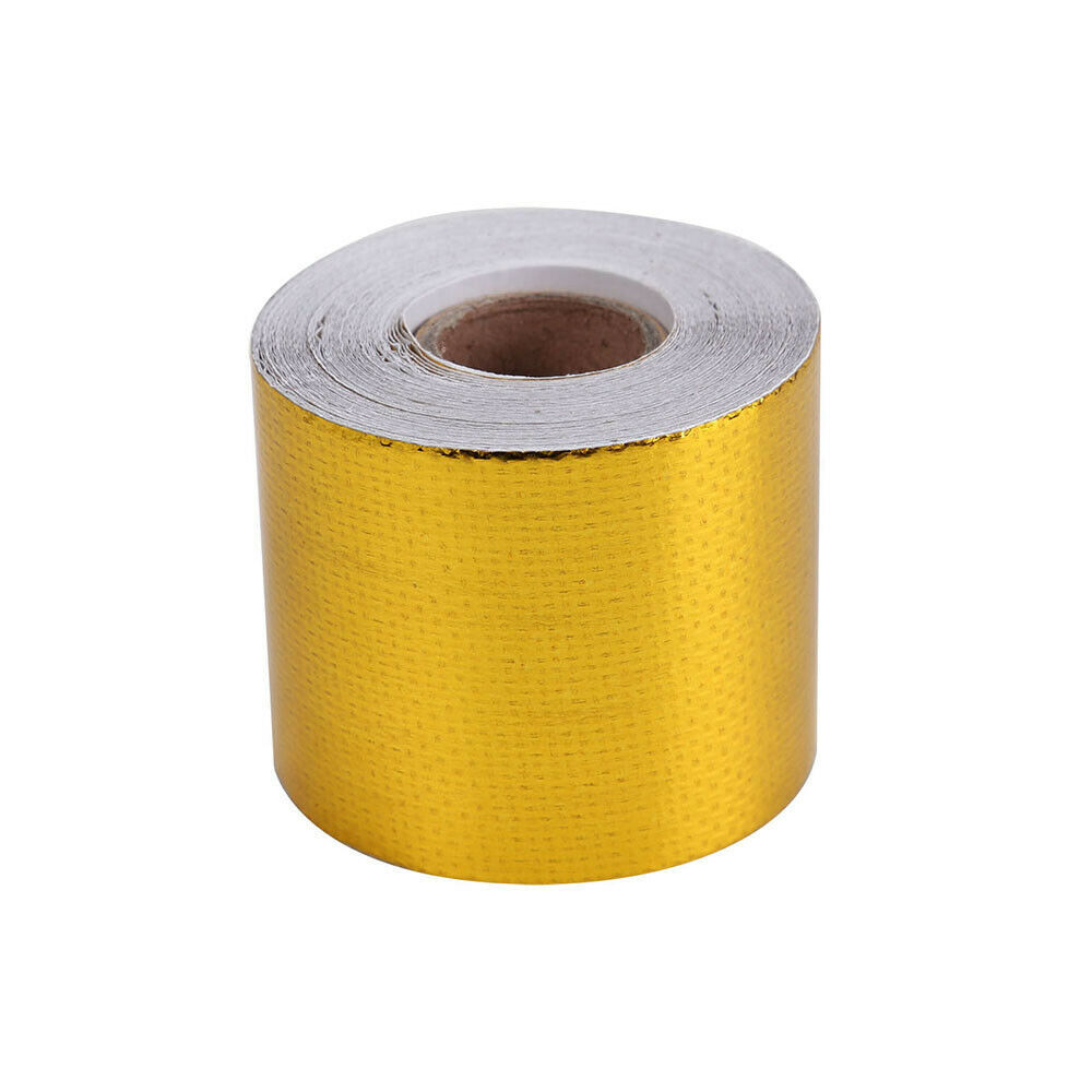 30ft Gold Reflective Thermal Exhaust Tape Air Intake Heat Insulation Shield Wrap