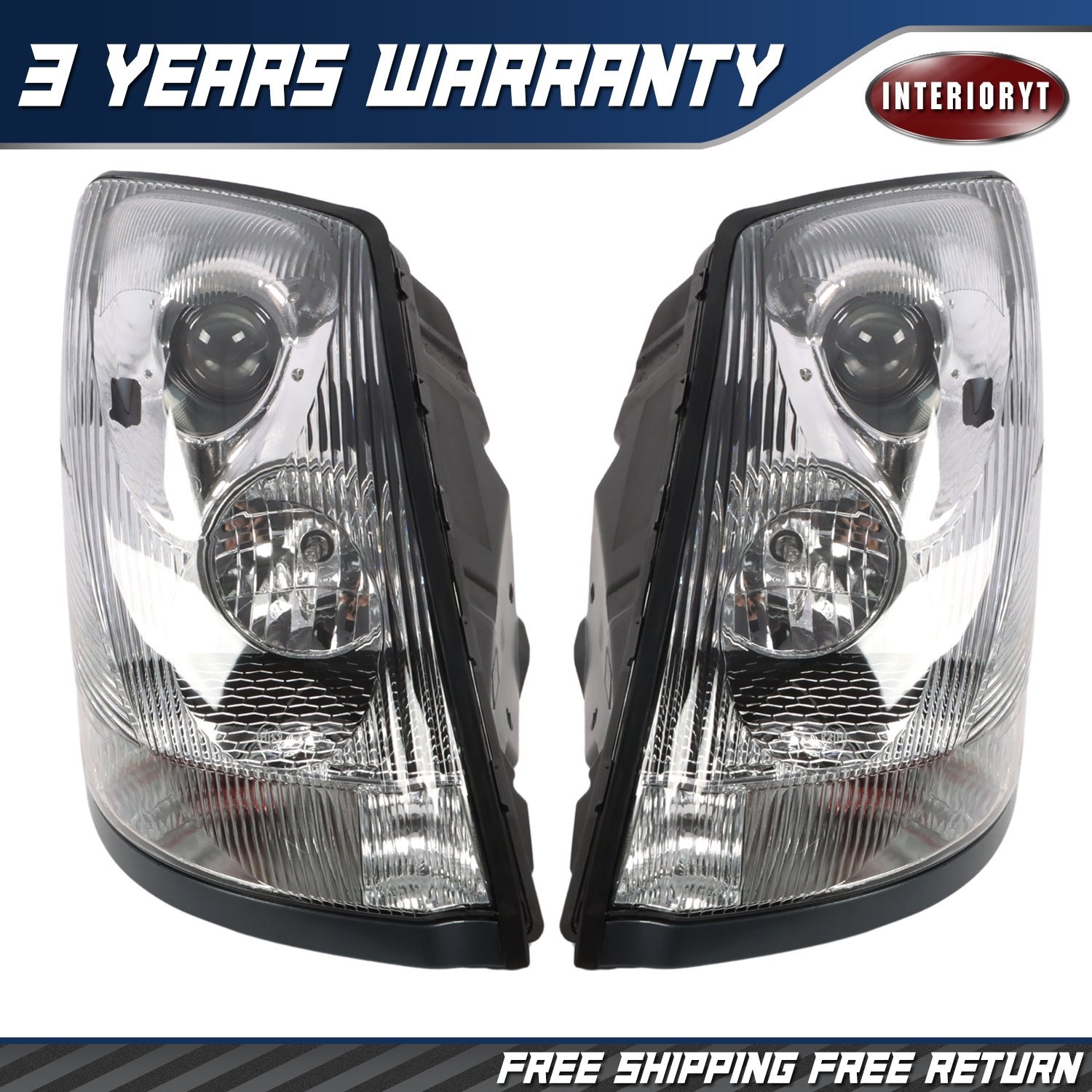 For 2004-2017 Volvo VN/VNL Commercial Truck Projector LED Bar Headlights