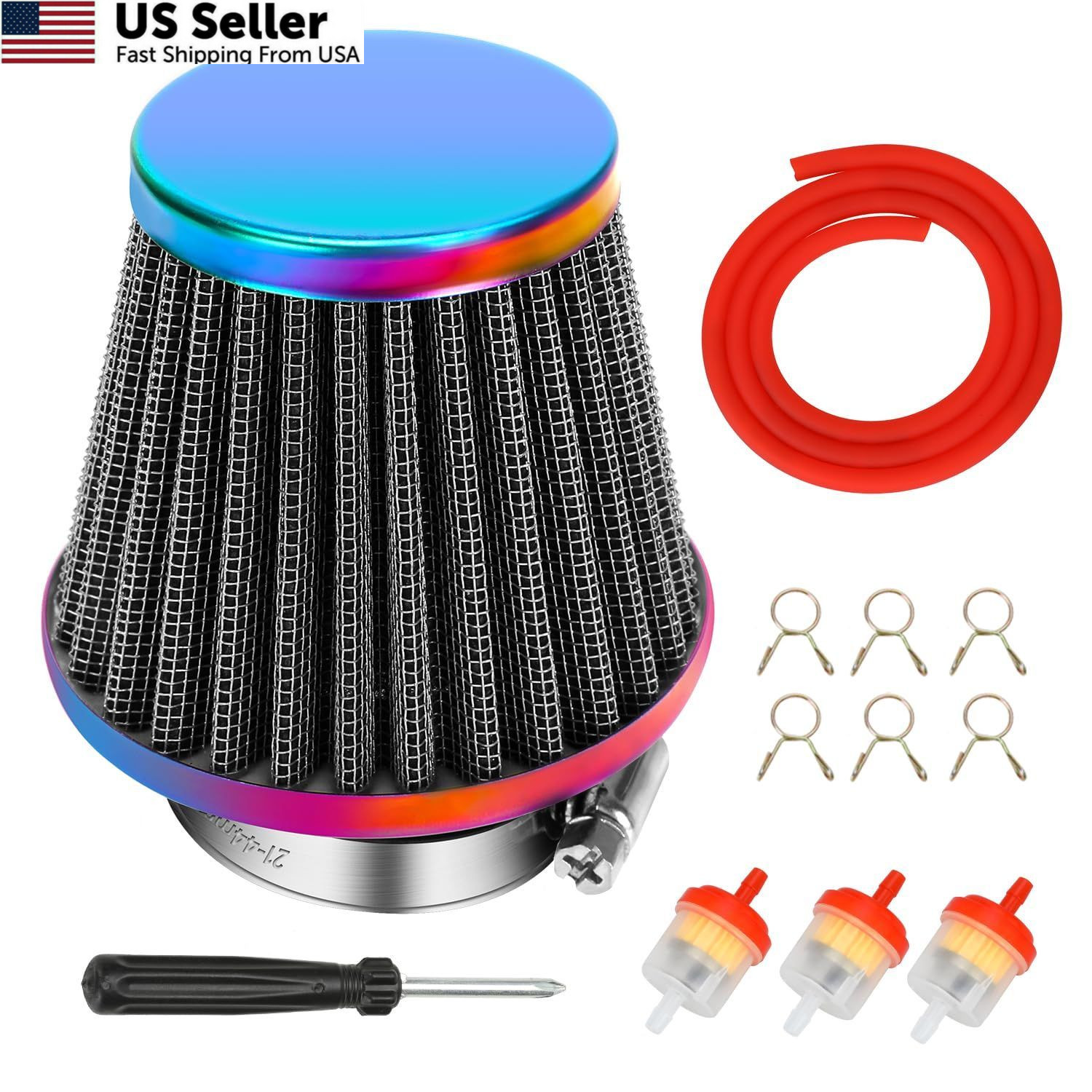 HIAORS 38mm Air Filter for GY6 49cc 50cc 70cc 90cc 110cc 125cc A-rainbow
