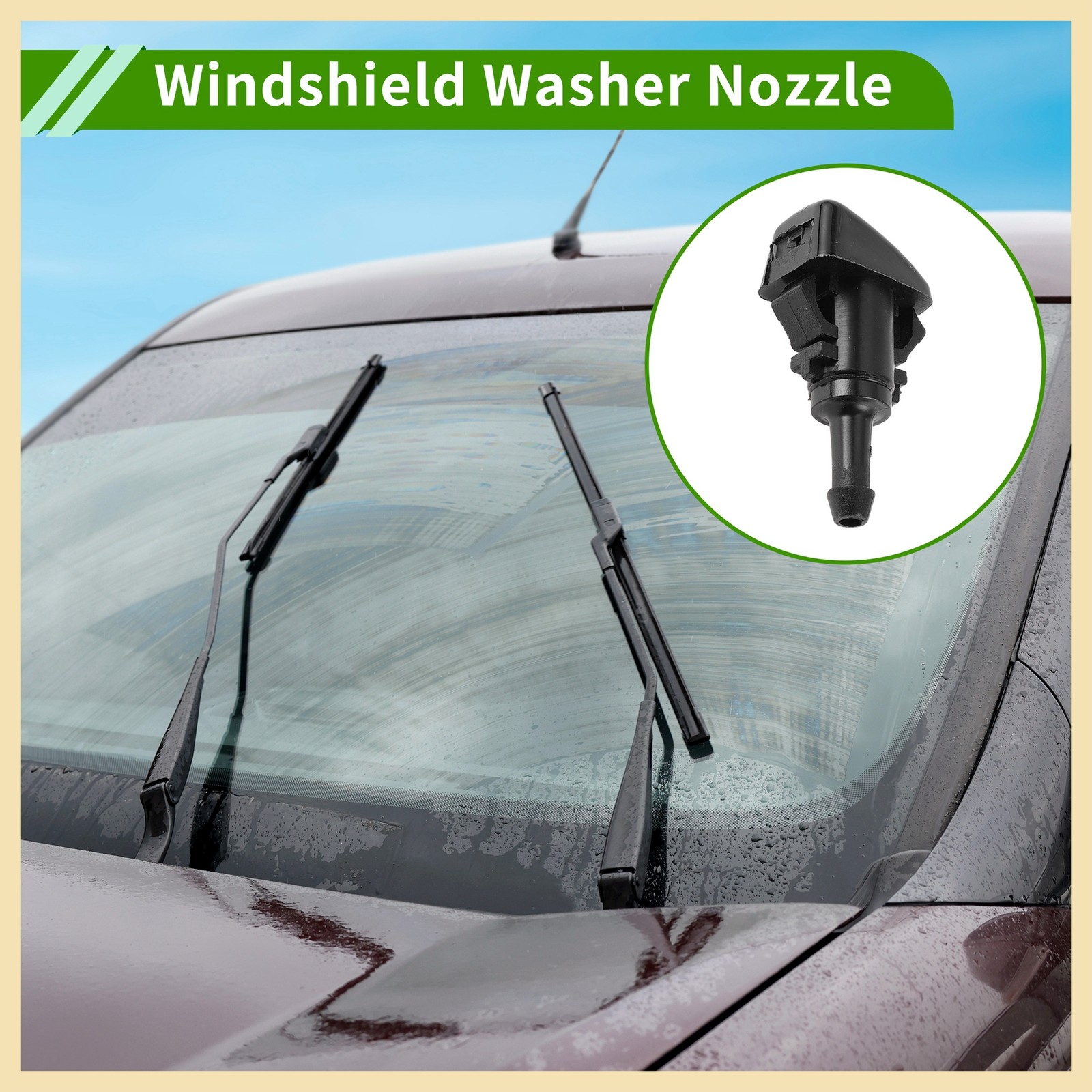 Windshield Washer Nozzle w/ Hose Connector for Mitsubishi No./ 1 Set New