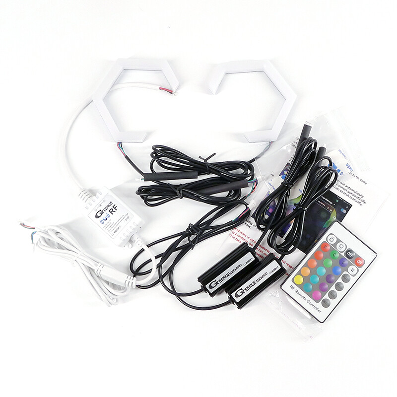 For INFINITI G25 G35 G37 Q40 Q60 LED RGB Angel Eyes Hex Halo Rings Bluetooth App