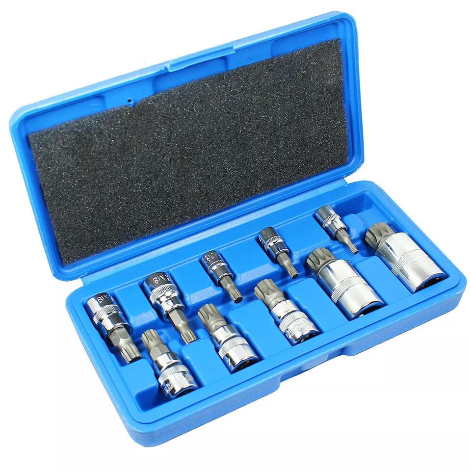 10pc XZN Triple Square 12 Point Spline Bit socket Set 4MM – 18MM