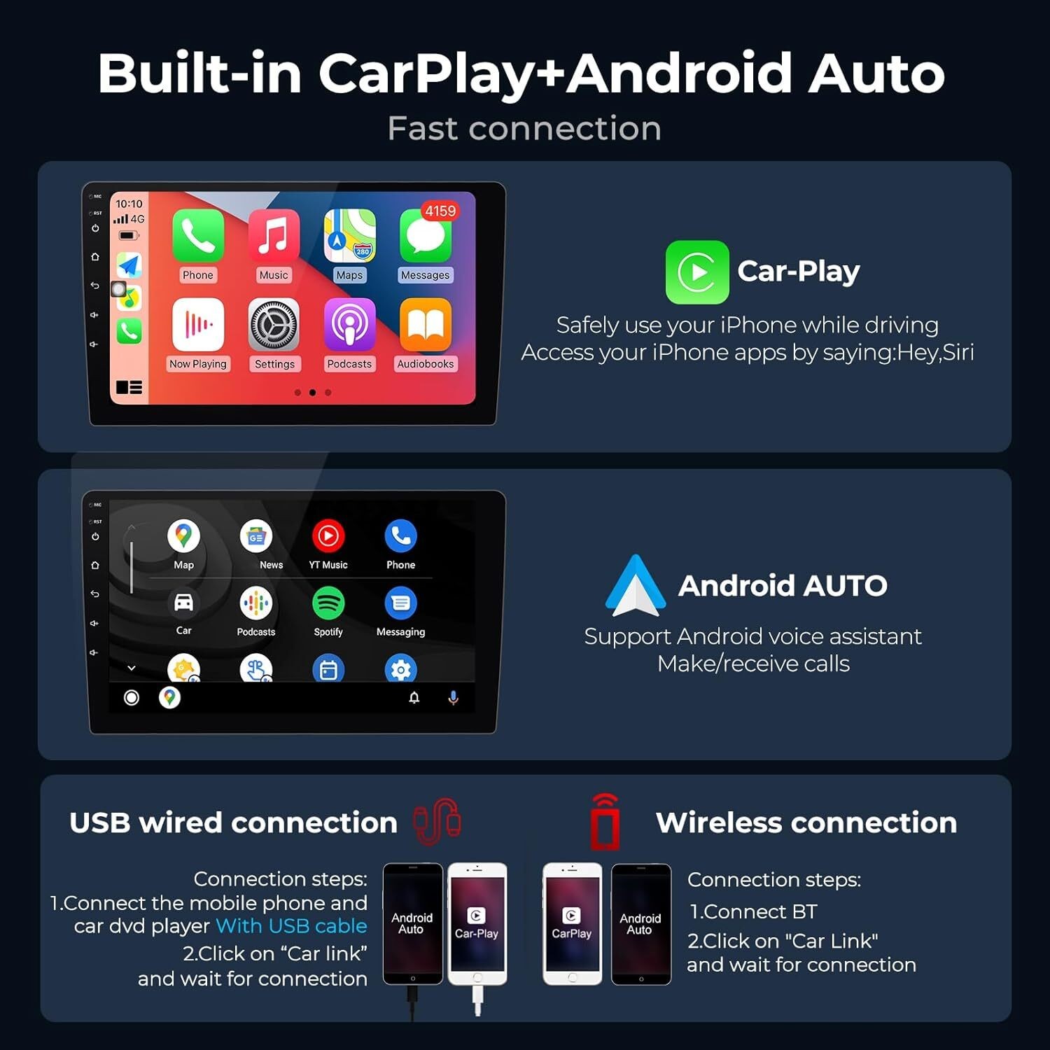 Android 15 In-Car 9-inch CarPlay Android Auto For 11-16 Chrysler Town & Country
