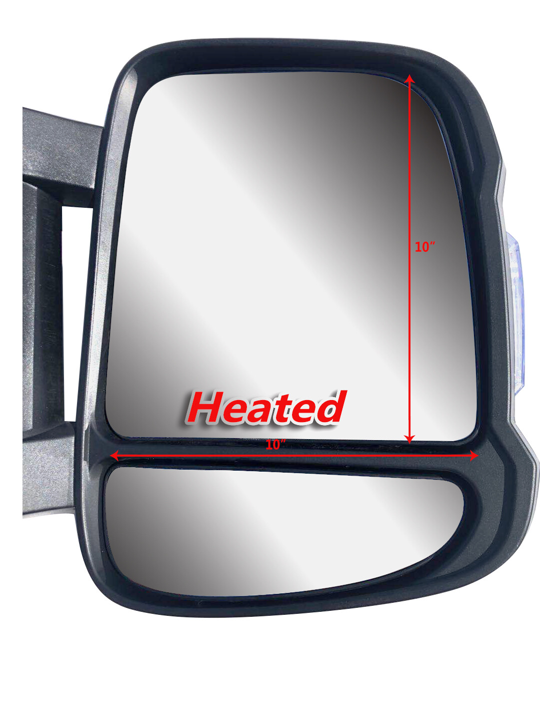 Passenger Right Side Power Long Arm Extended Door Mirror for 10-24 RAM Promaster