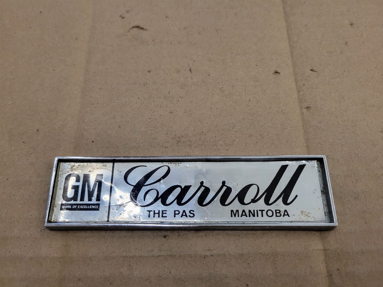 Carroll The Pas Manitoba Canada Metal Car Dealership Dealer Emblem Badge Logo