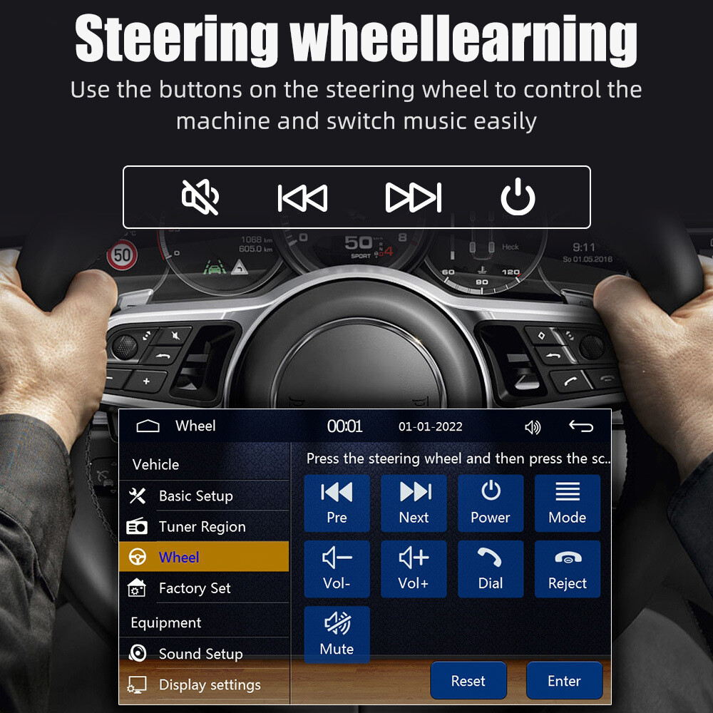 7″ For Apple Carplay Android Car Stereo Radio MP5 Player Double 2DIN Bluetooth