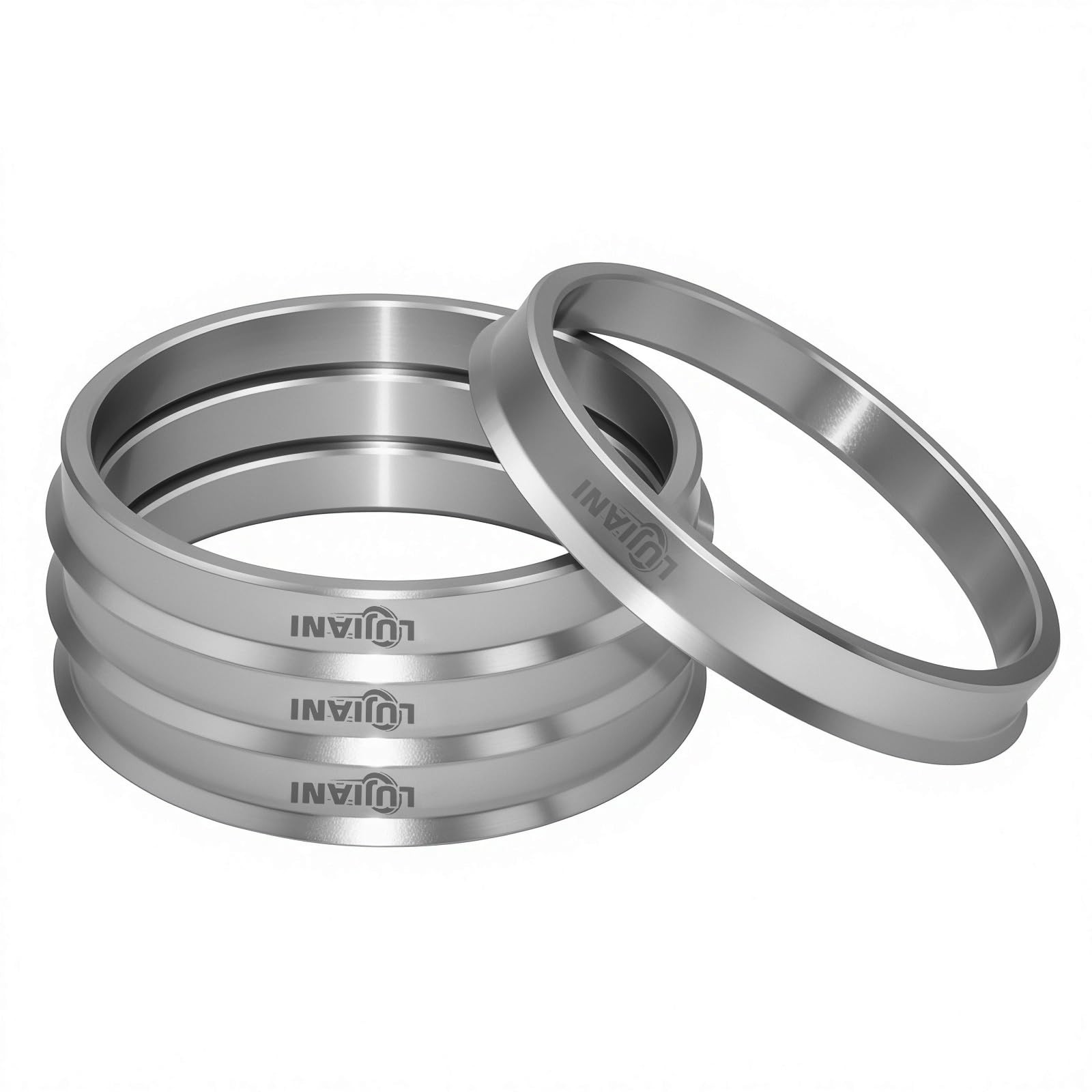 LUJIANI Universal Hub Centric Ring, 73.1 mm OD 73.1mm to ID 66.1mm, Silver
