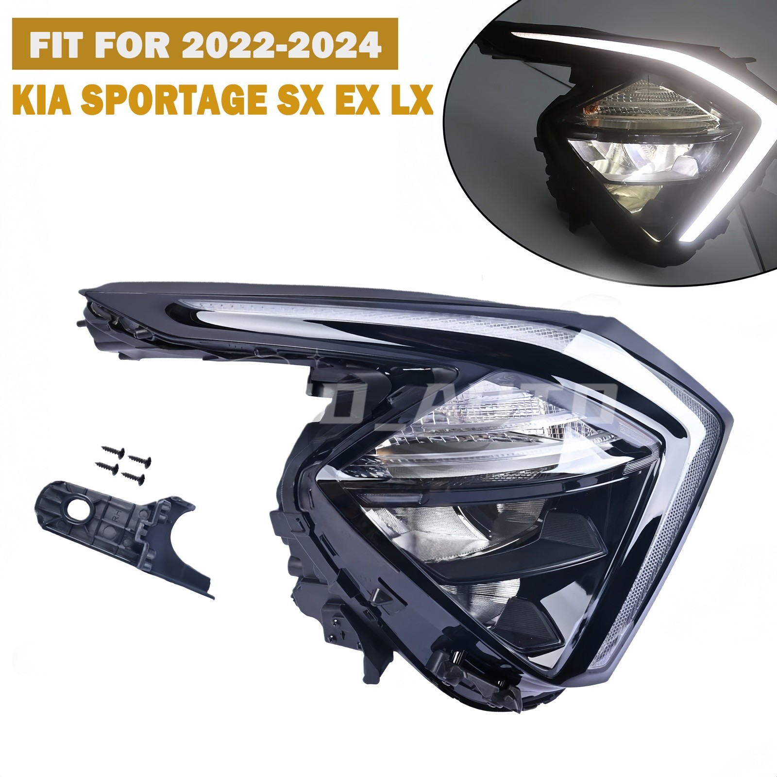 Pair Headlights For 2007-2013 GMC Sierra 1500 2500HD 3500HD Black Lamps Clear