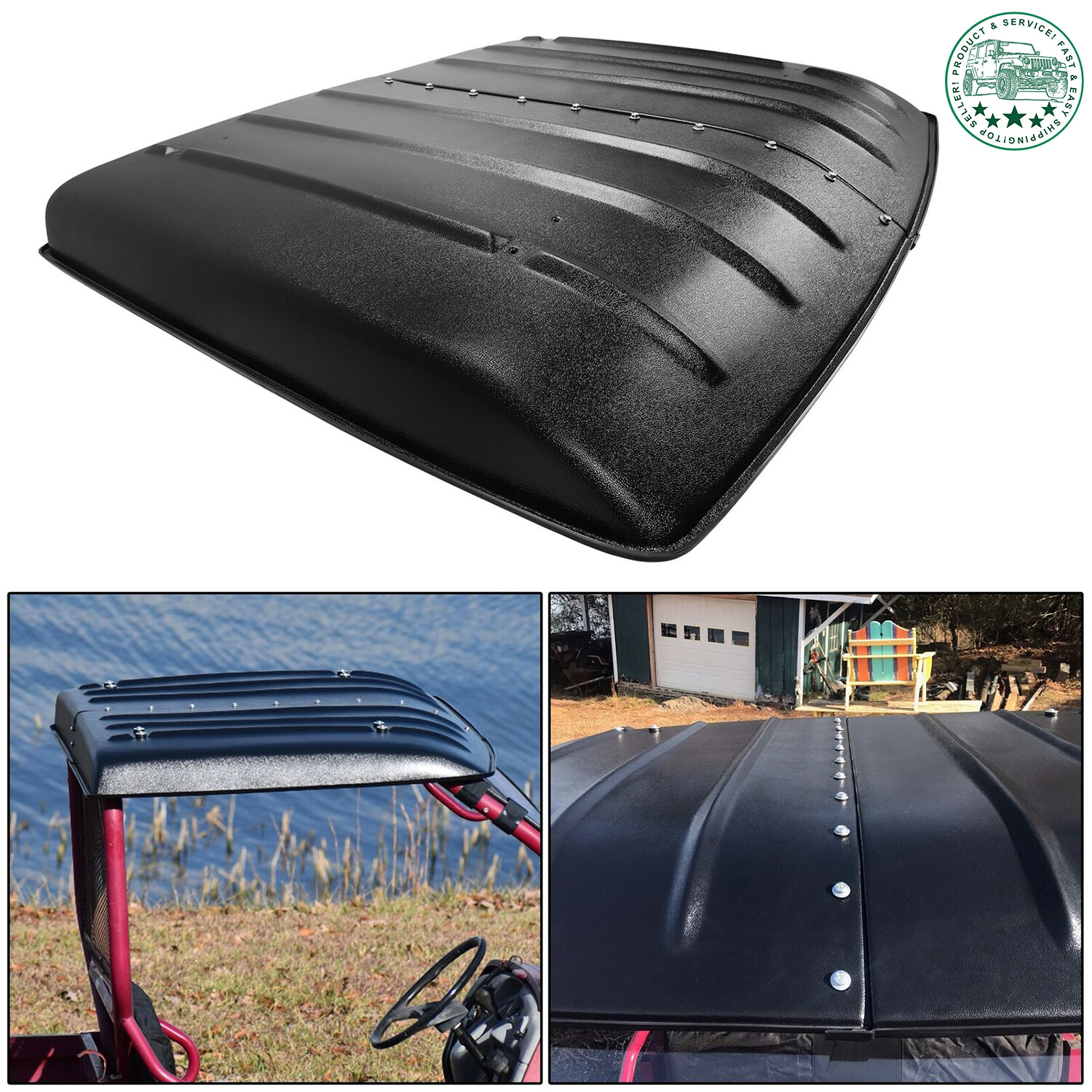 FOR 2005-2023 KAWASAKI MULE 610 600 SX 4X4 BLACK HARD TOP ROOF KAF600-005B