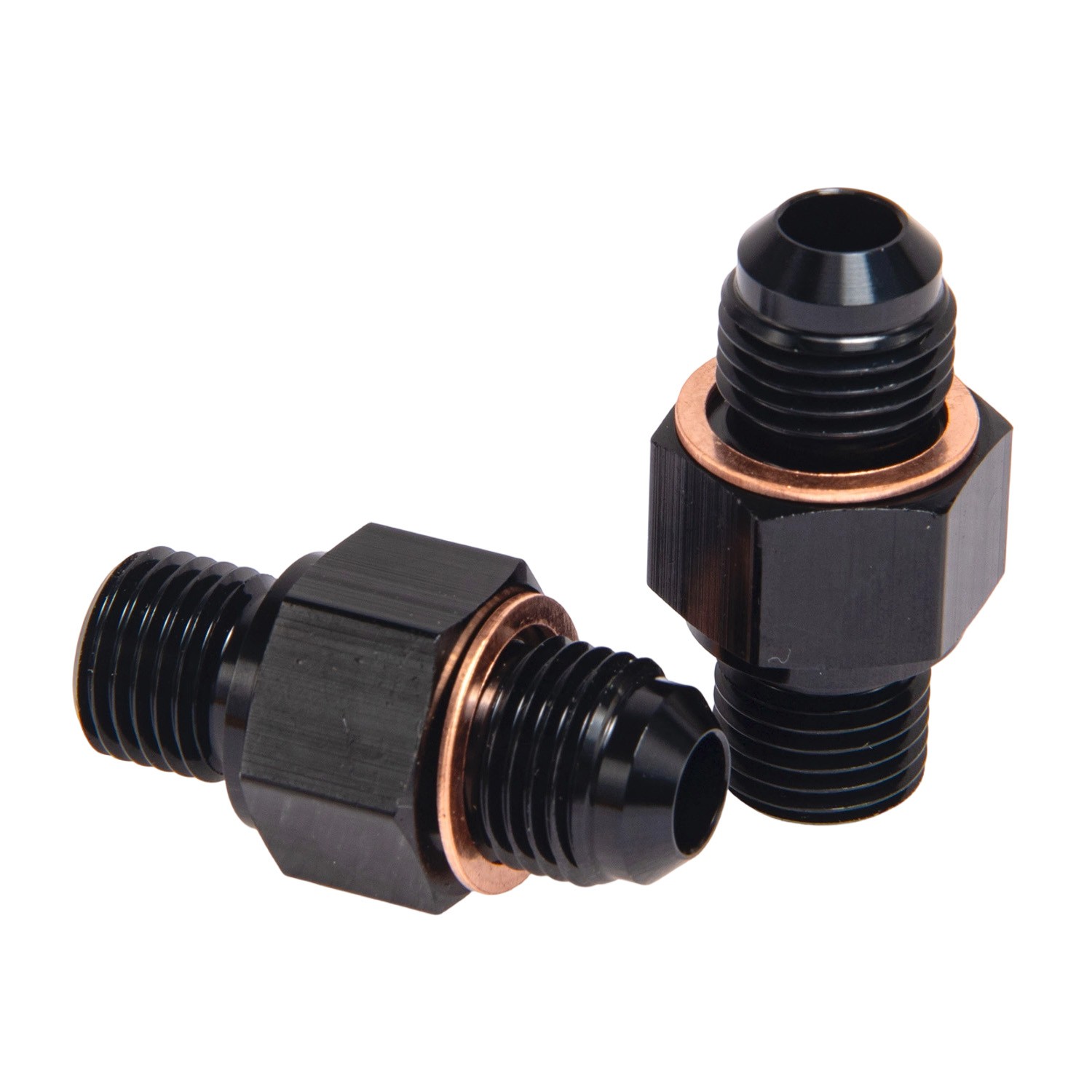 Aluminum 2PCS Black 6AN Male to 1/4″ NPSM Transmission Cooler Fitting Adapter