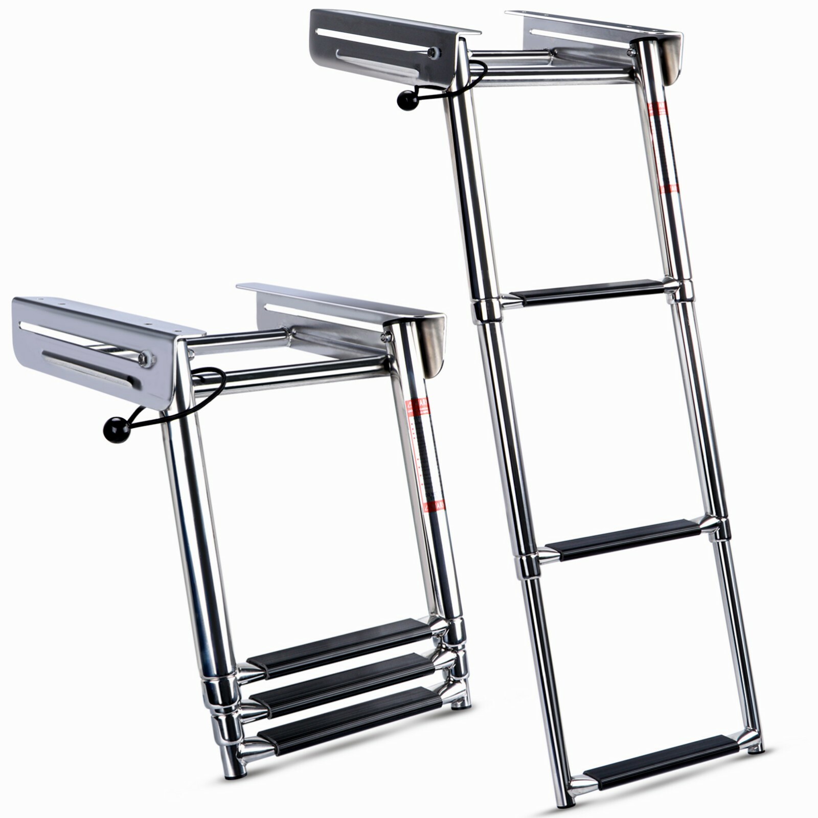 Telescoping Boat Ladder 3 Steps Marine Stainless Steel Under Platform Ladder