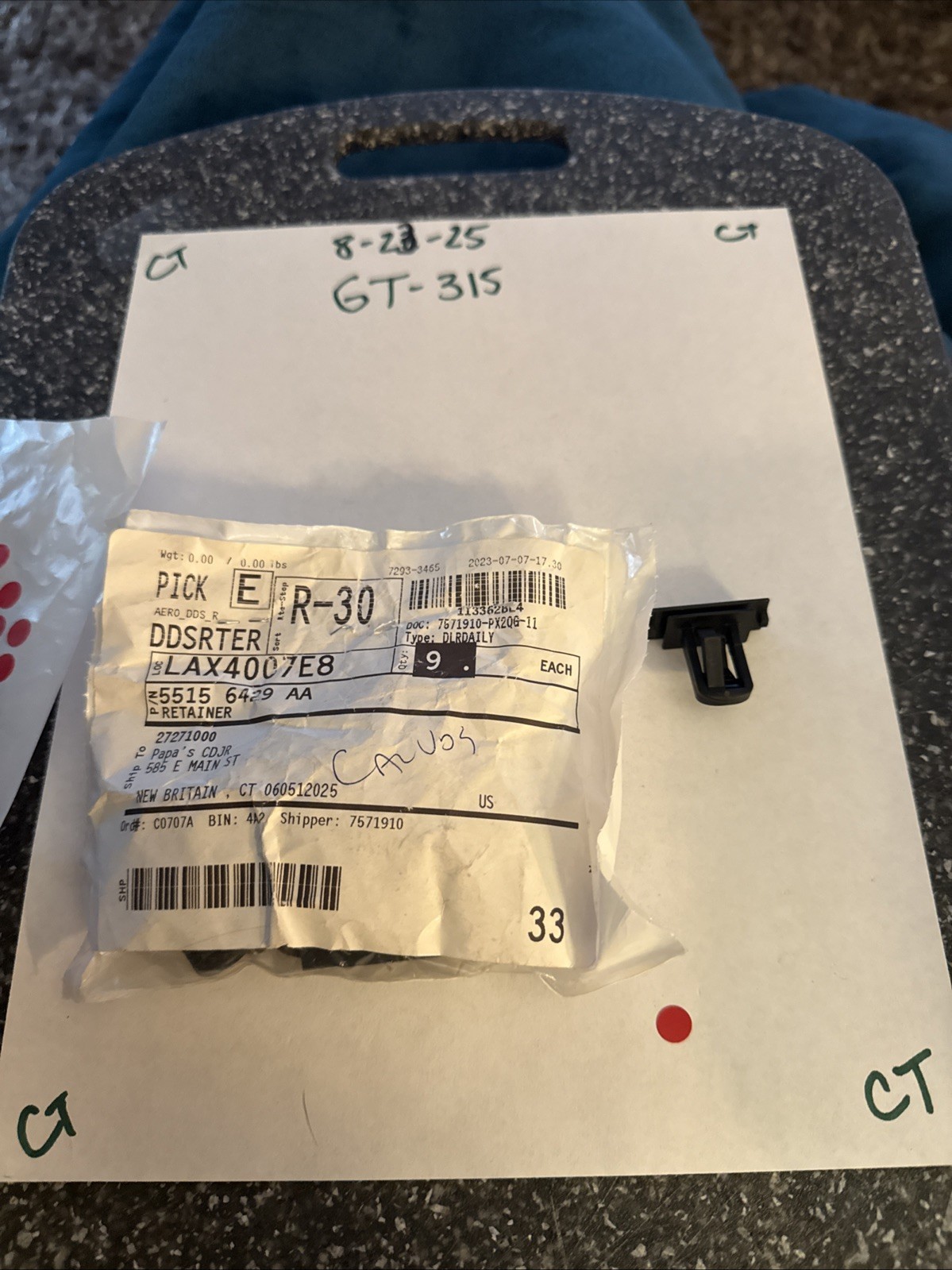 (1) 55156429AA Mopar – Applique Retainer OEM Nos Sold Individually