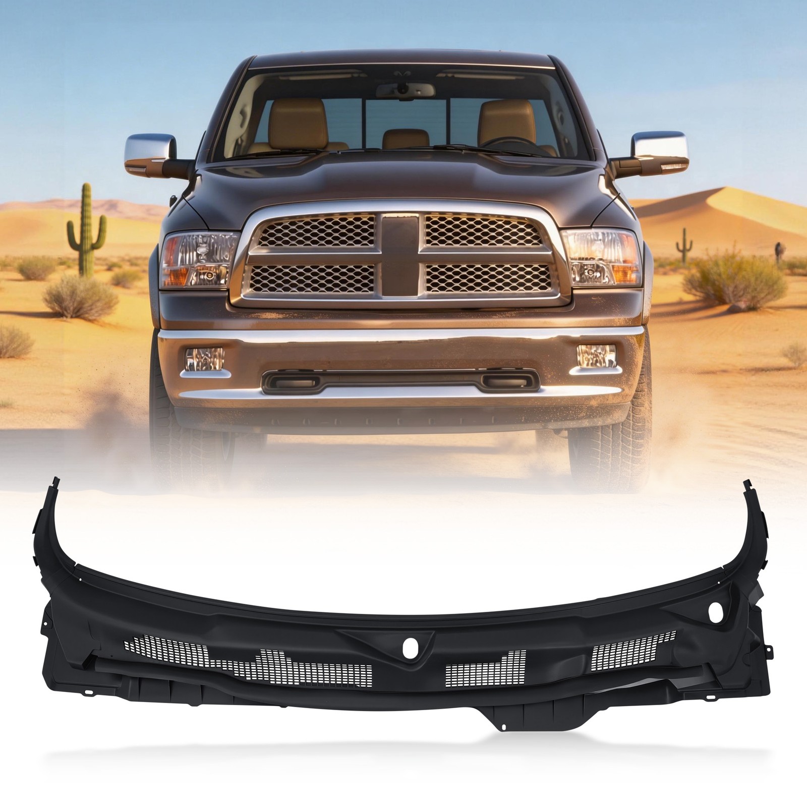 VRC Unibody Windshield Wiper Cowl Panel for 2009-2024 Dodge Ram 1500 2500 3500