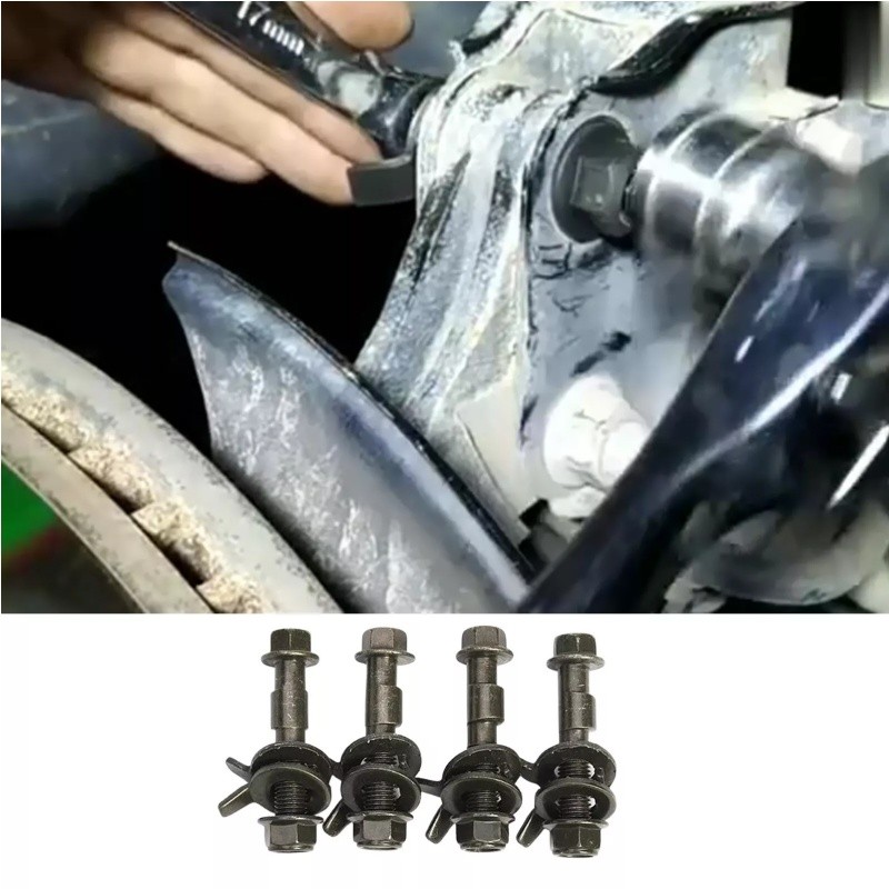4PCS VEHICLE FRONT LEFT & RIGHT CAMBER ALIGNMENT 17MM ADJUSTABLE CAM BOLTS KIT