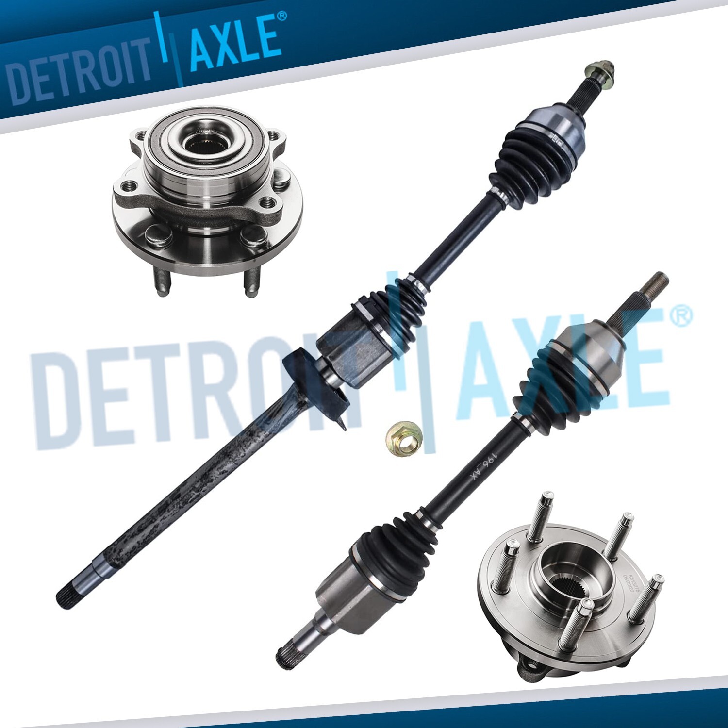 2 Front CV Axle Shaft & Wheel Hub and Bearings for FWD Ford Flex MKS Taurus MKT