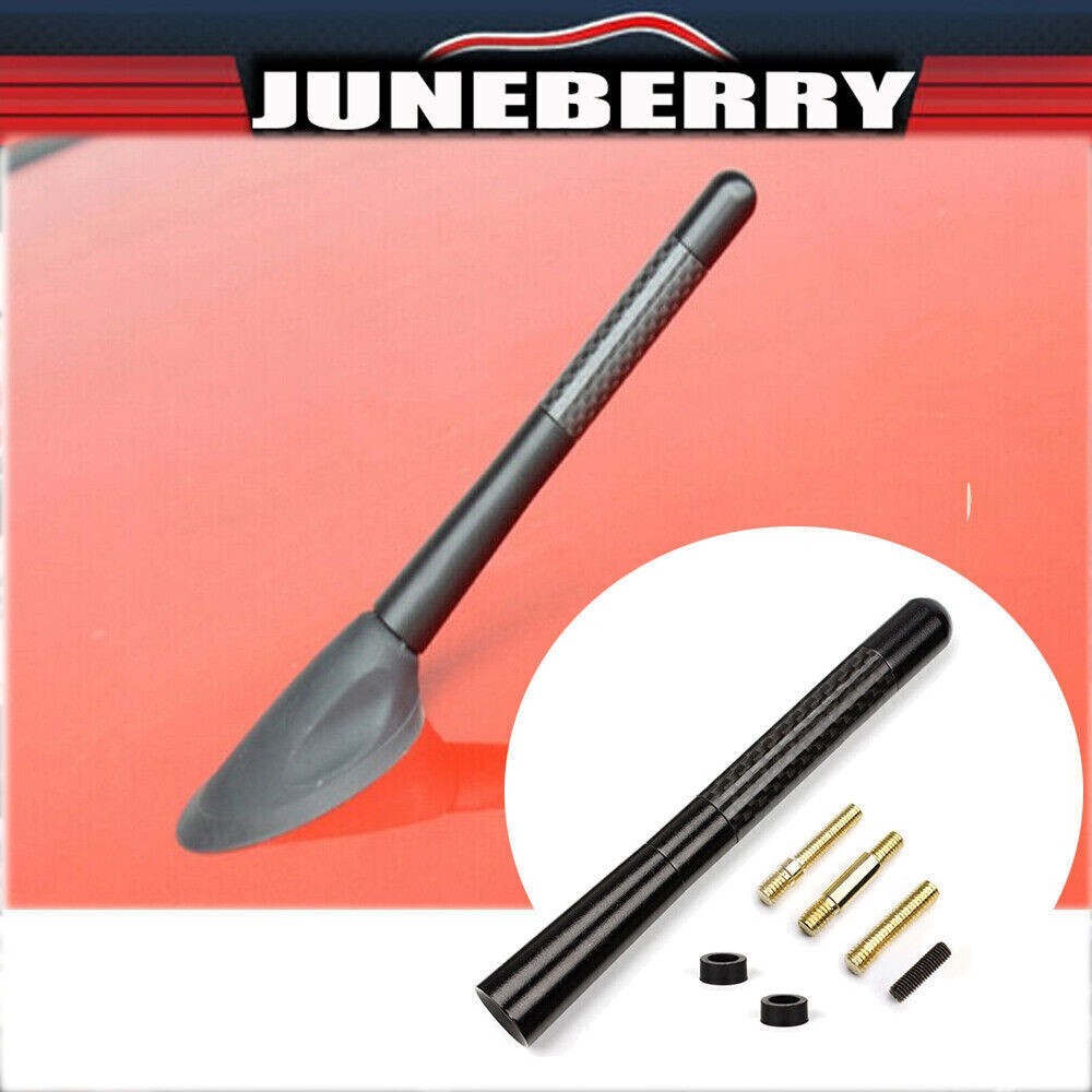 Car Antenna Carbon Fiber Style 4.7 inch Aluminum Alloy Black Short Stubby