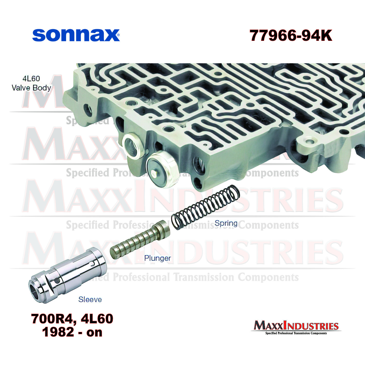 Sonnax 77966-94K Transmission Valve Kit, Throttle Valve Plunger TH700-R4 82-93