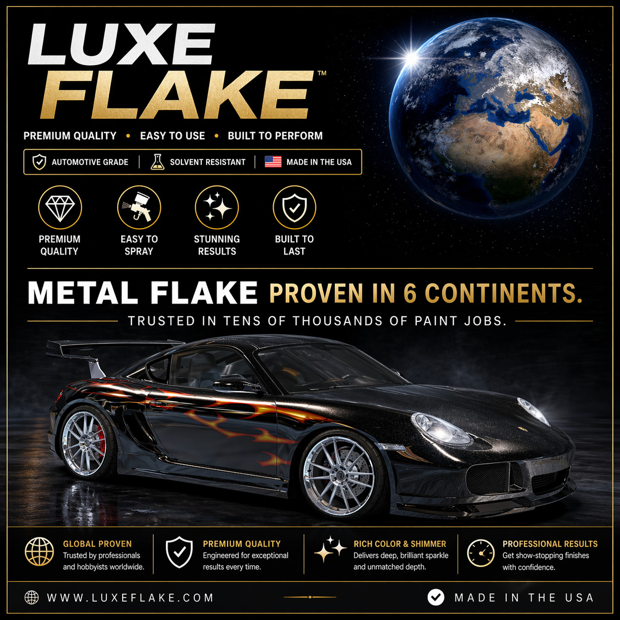 11oz (325ml) Shiny Copper .025″ Large Metal Flake Premium Auto Paint Additive