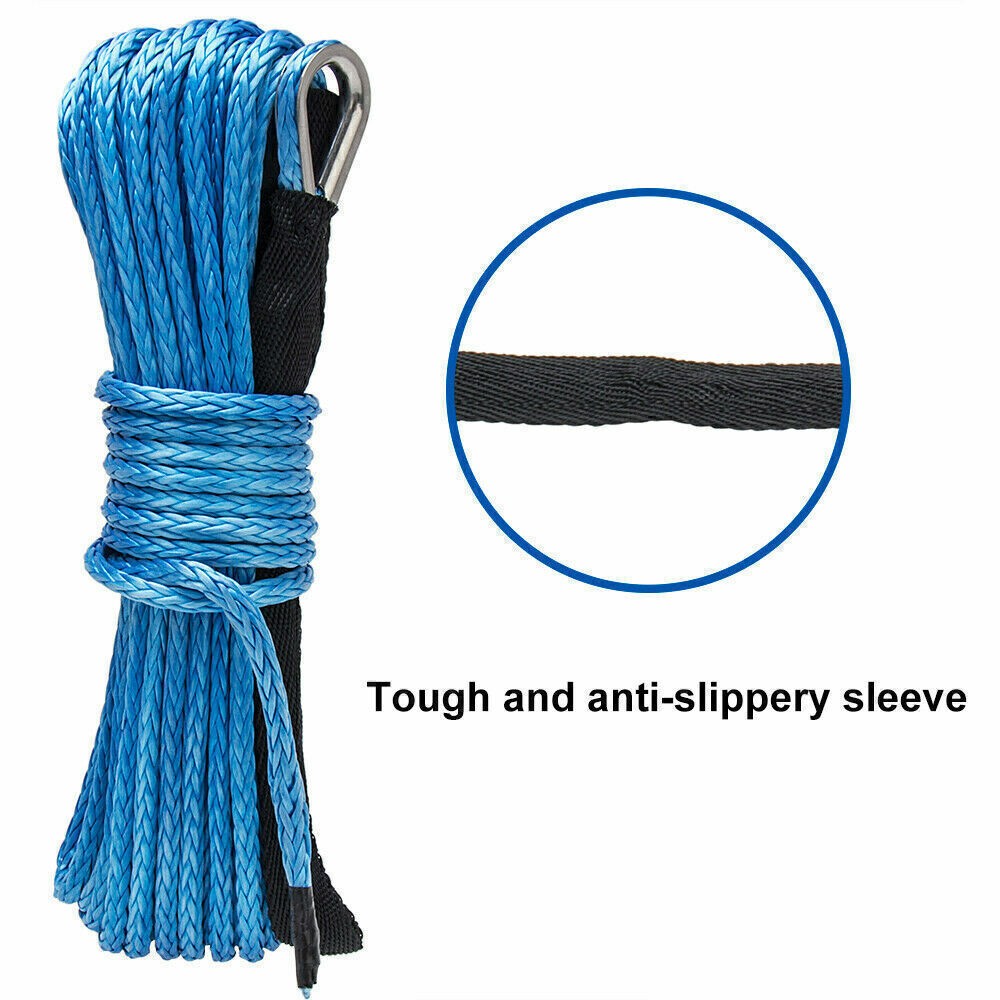 1/4″x50′ 10000LBS Synthetic Winch Rope Line Recovery Cable 4WD ATV UTV Sheath DP