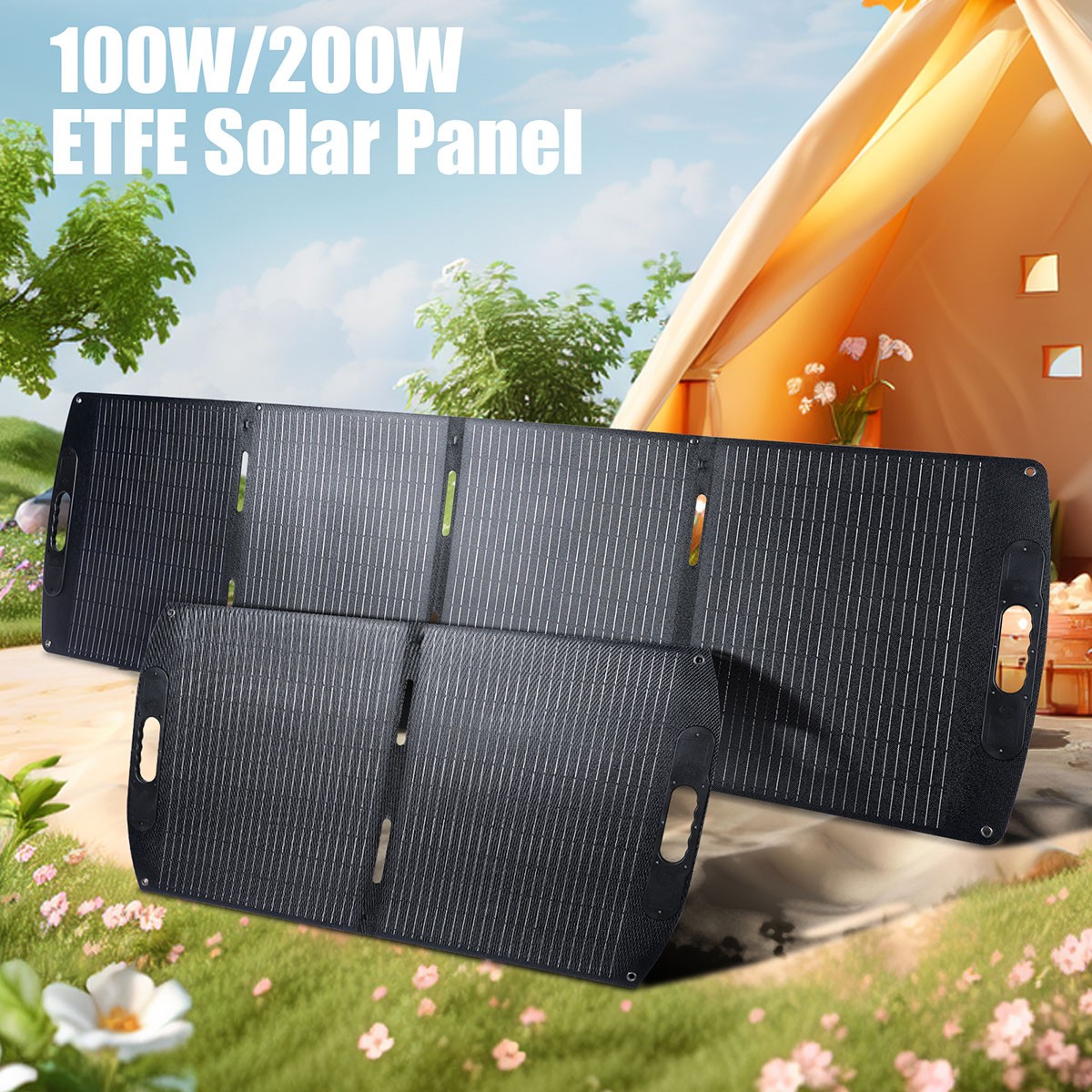NEW IP65 Solar Panel Portable & Foldable 100W/200W/400W for RV Camping Home