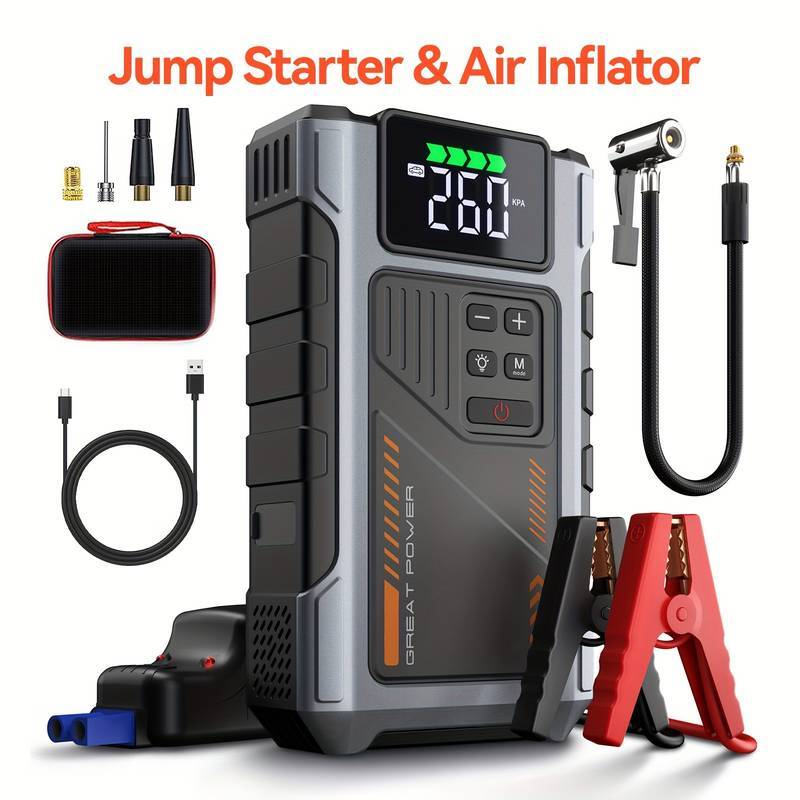Refurbished Jump Starter & Air Compressor 2500A Peak with 150PSI Tire Inflator