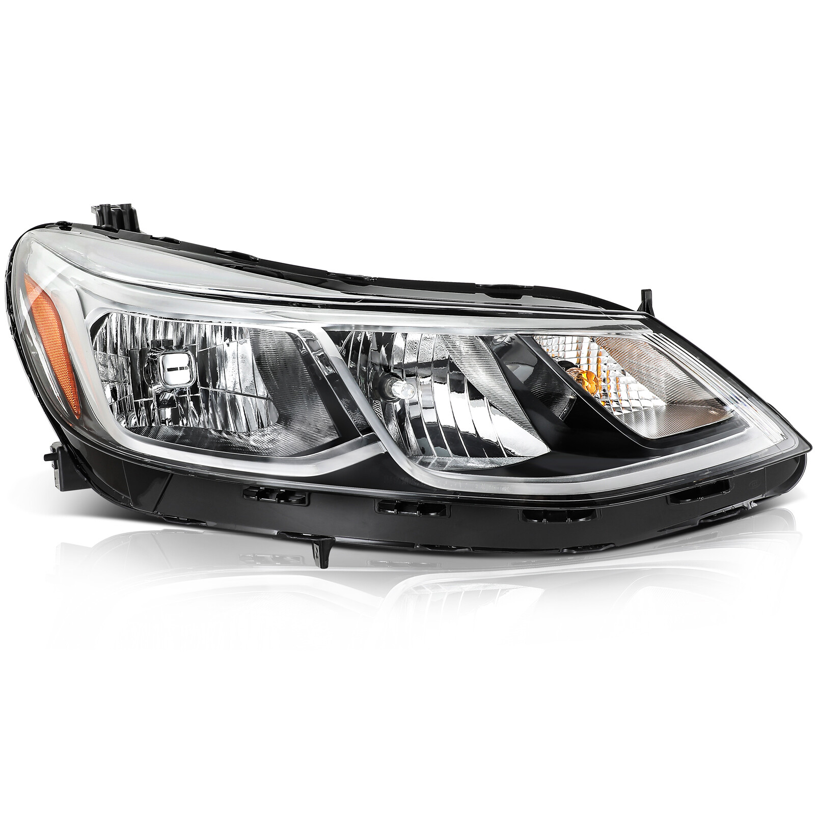 Chrome Headlight Assembly Set For 2016-2019 Chevrolet Chevy Cruze Hatchback 4-Dr