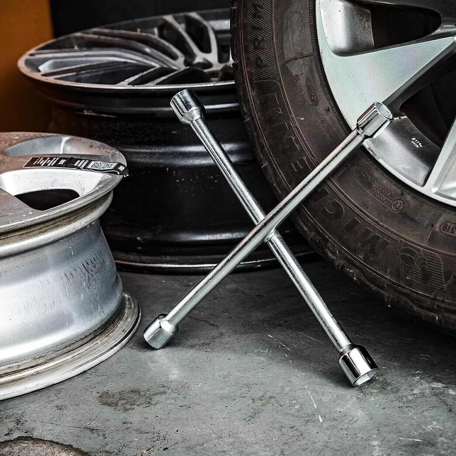 Heavy Duty 4-Way Tire Iron 14″ – Universal Lug Wrench for Cars Trucks SUV