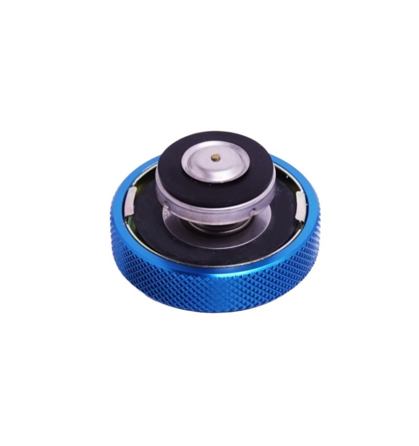 Billet Aluminum Radiator Cap 16 lb. Knurled Grip Muscle Car Hot Rod Blue
